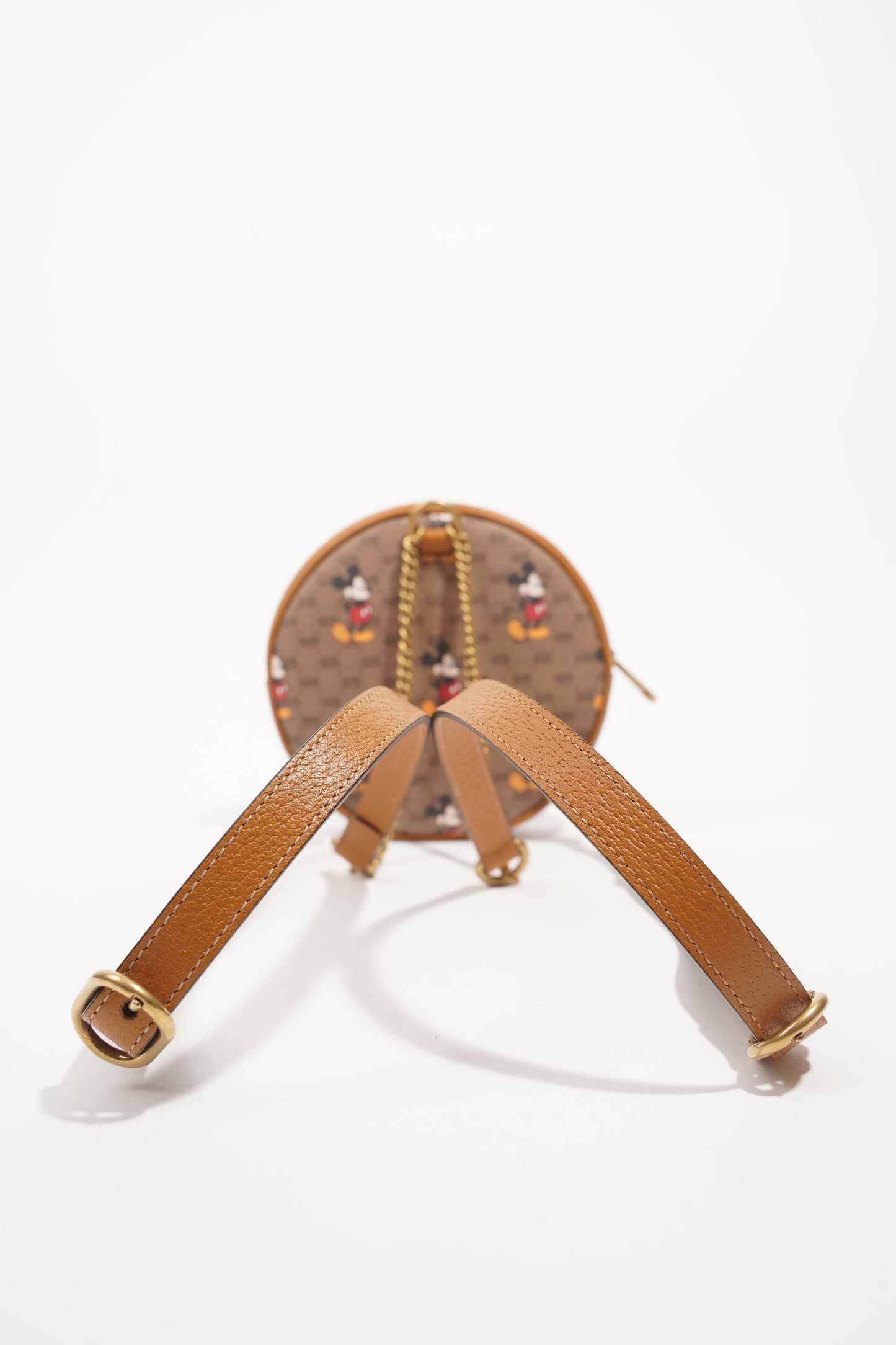 Gucci x Disney Womens Round Mini Backpack Supreme Brown