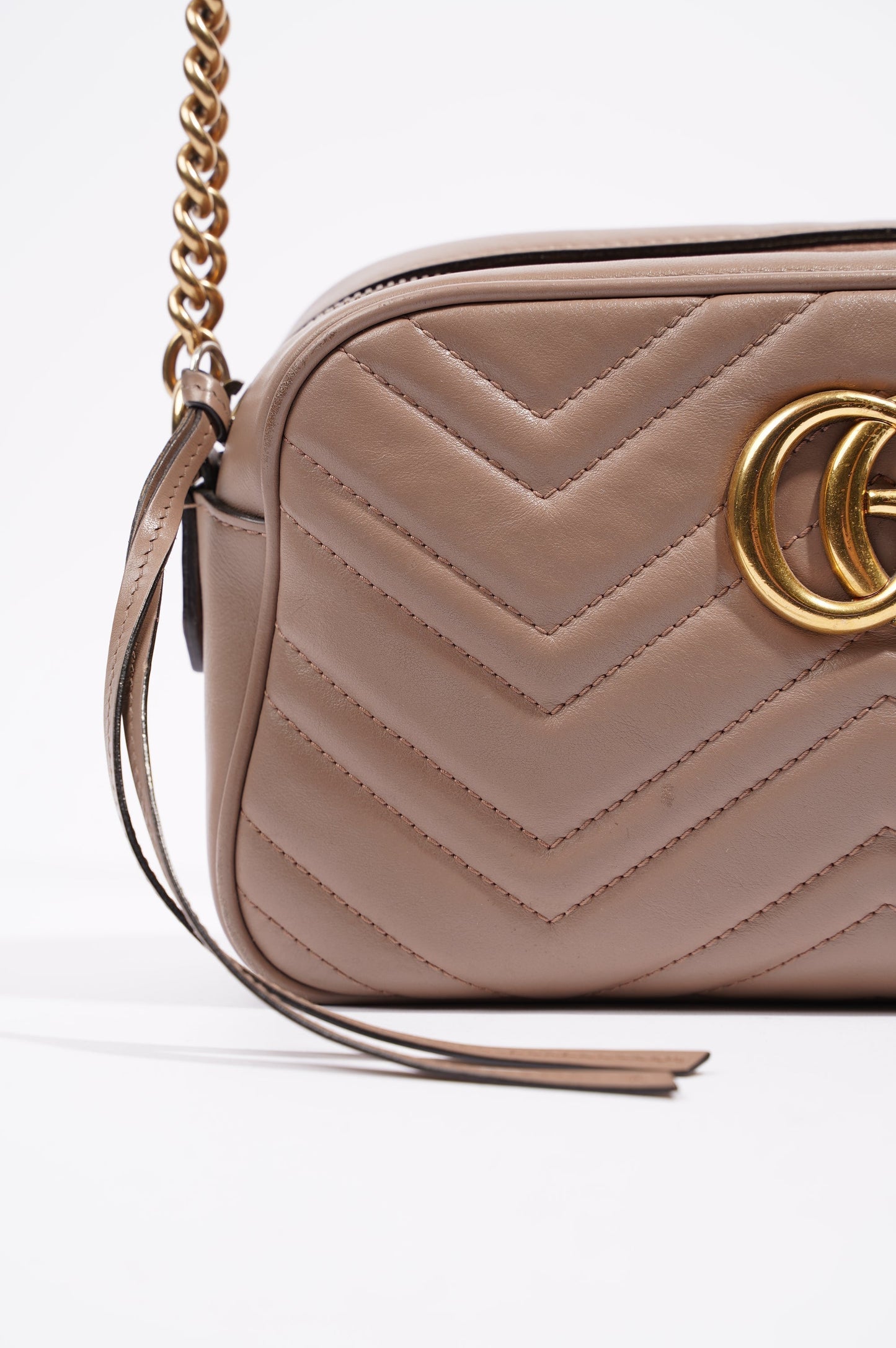 Gucci Womens Marmont Zip Nude / Gold Small