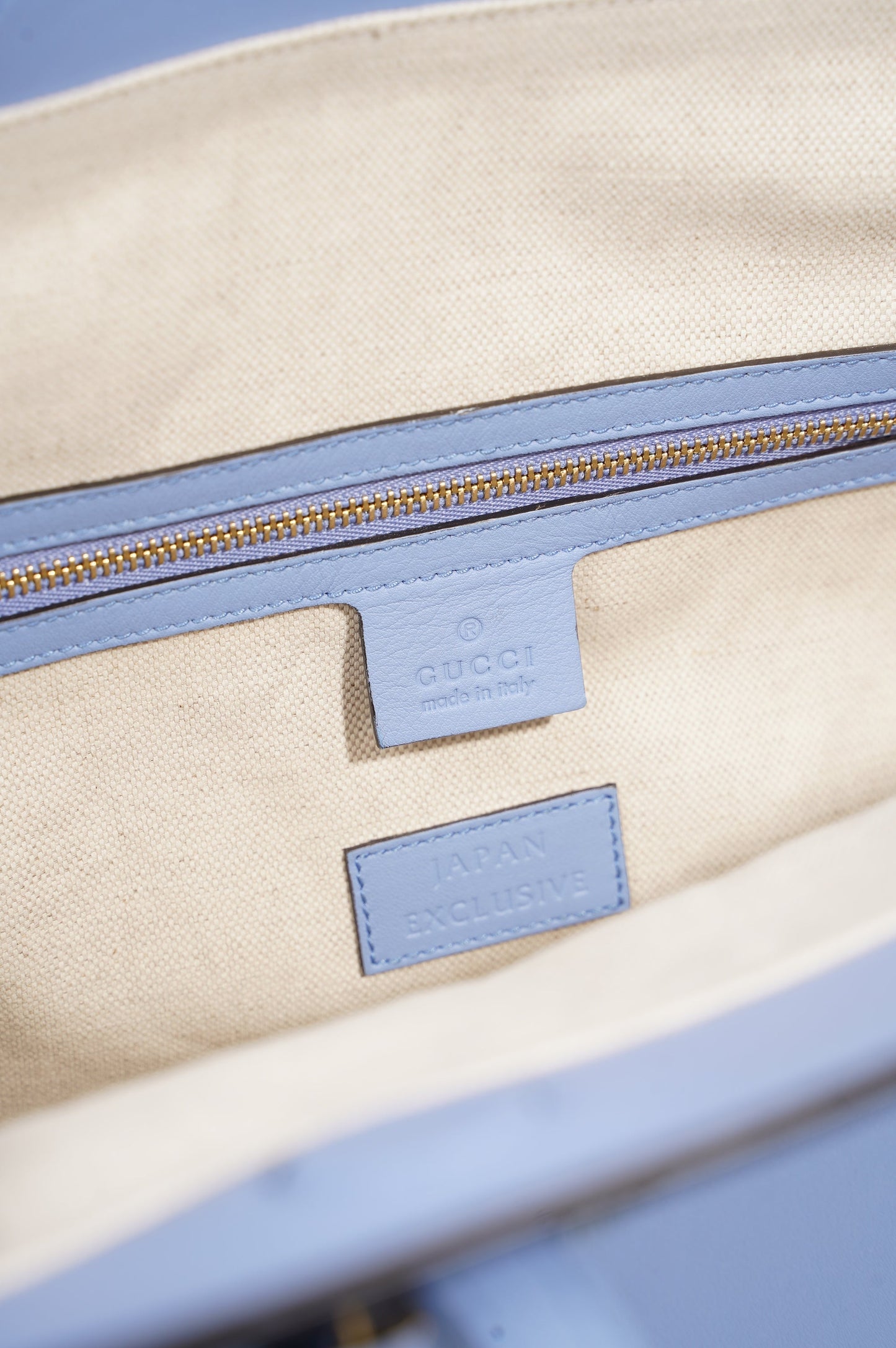 Gucci Womens Ribbon Tote Bag Blue