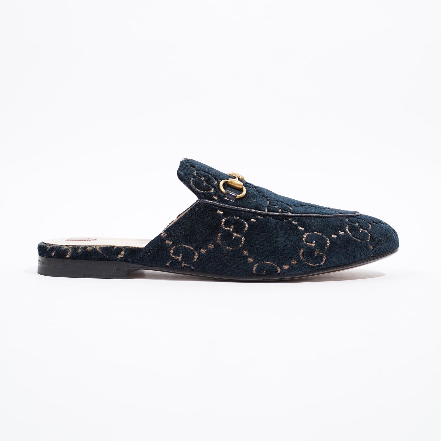 Gucci Womens Jumbo GG Princetown Slipper Navy EU 37.5 / UK 4.5