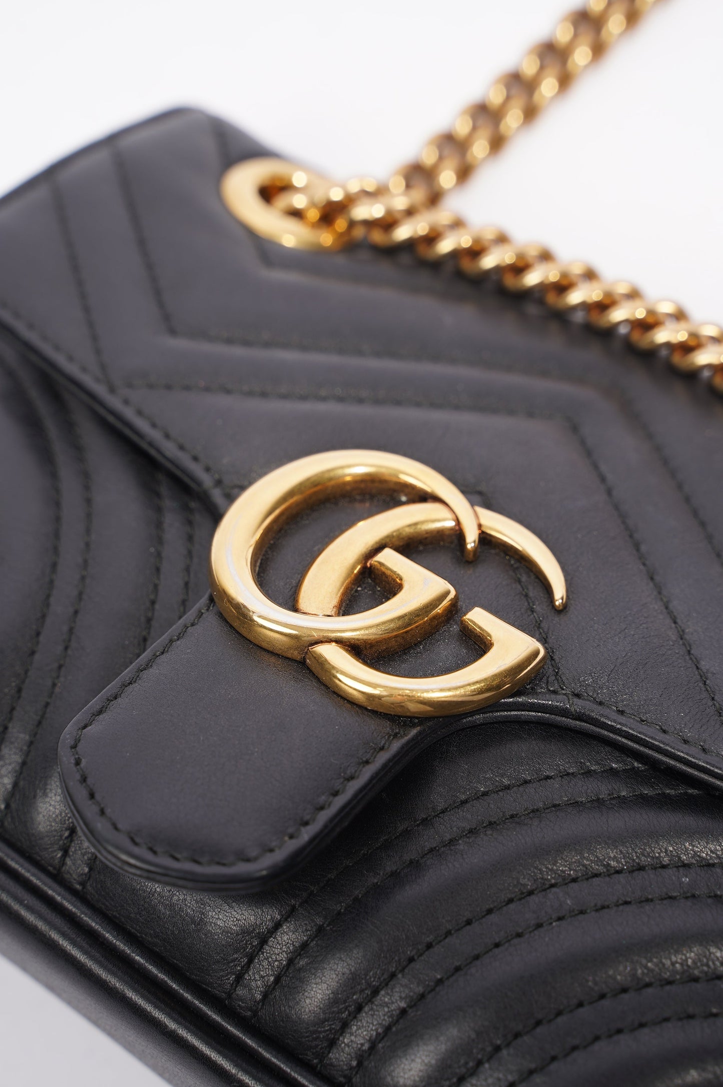 Gucci Womens GG Marmont Flap Bag Black Mini