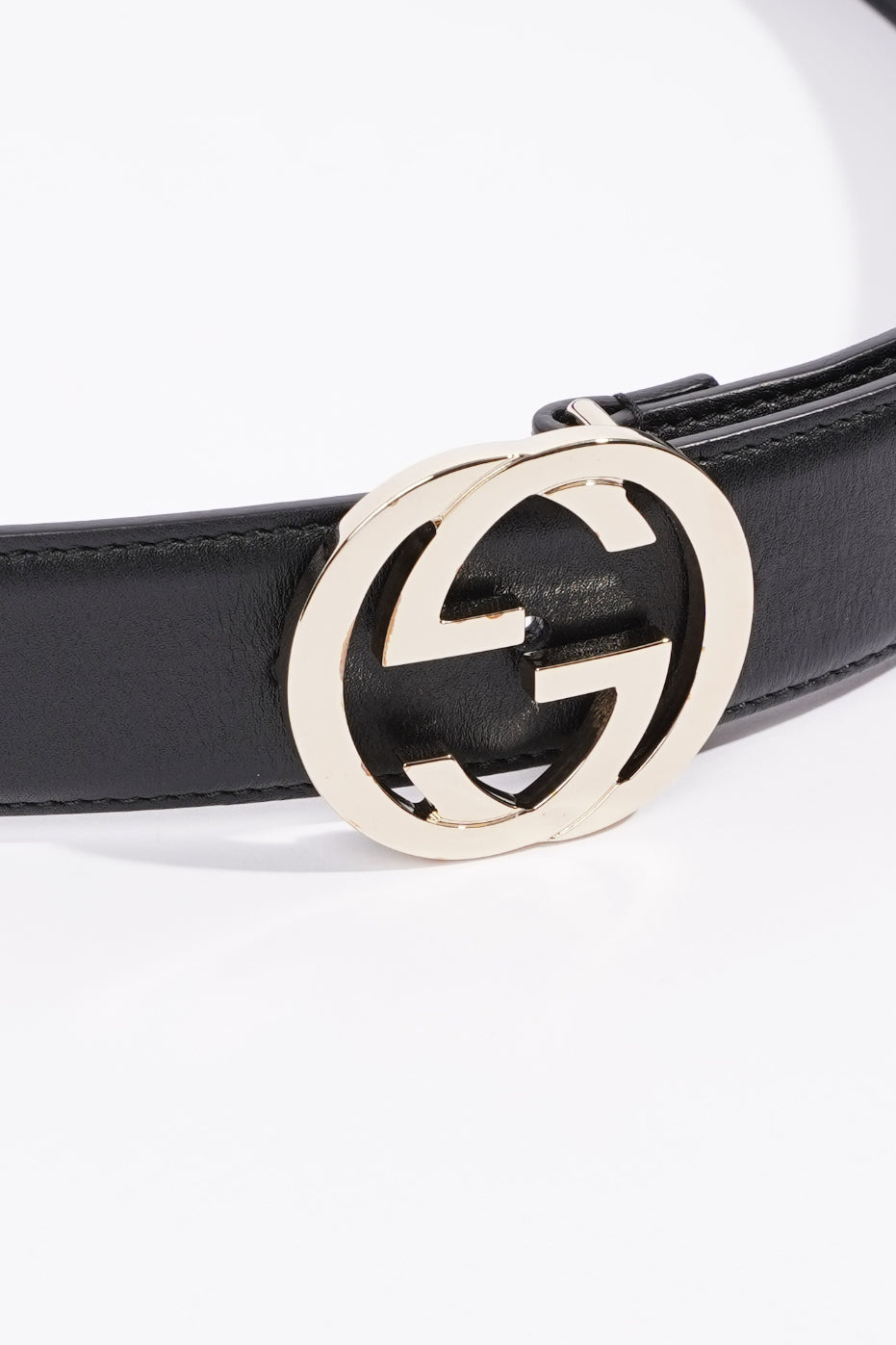 Gucci Womens Interlocking Belt Black Leather 100cm - 40"