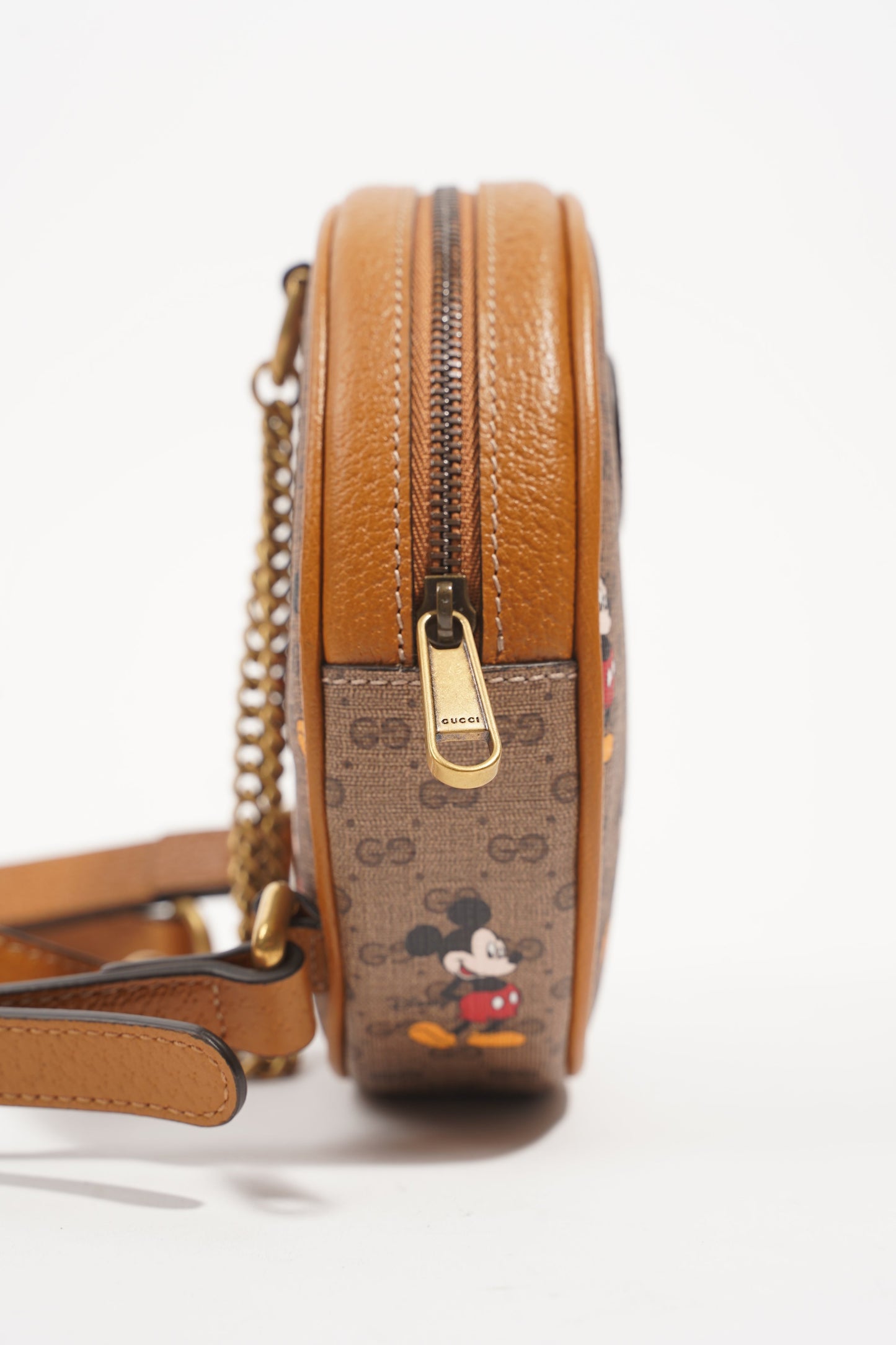 Gucci x Disney Womens Round Mini Backpack Supreme Brown