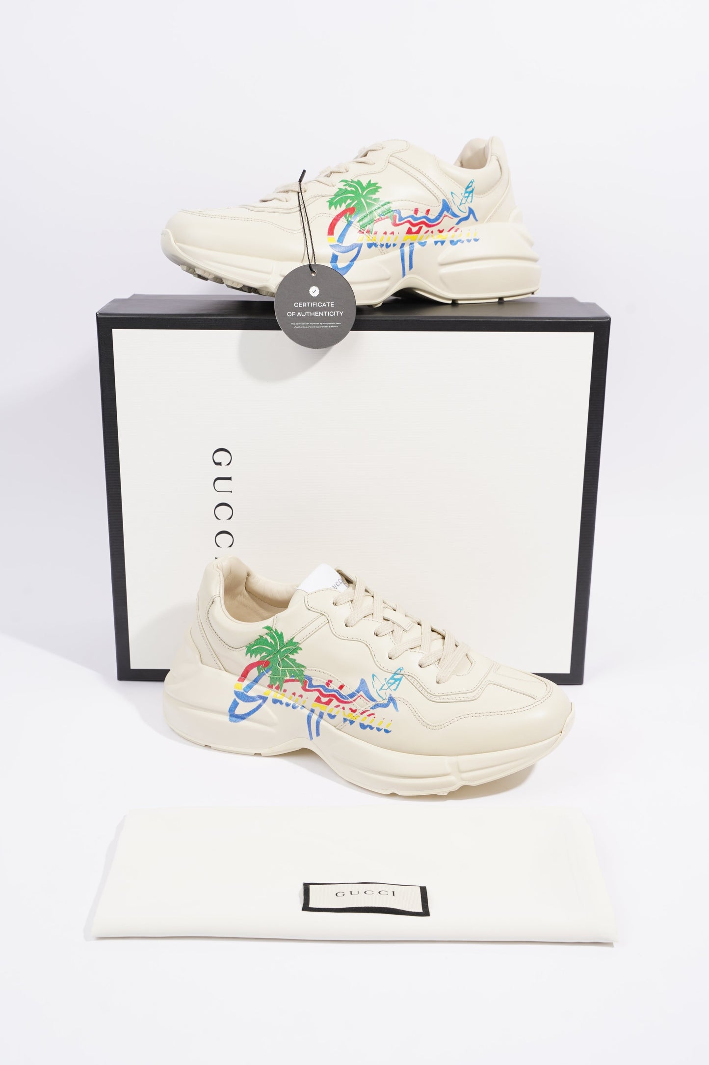 Gucci Mens Rhyton Ivory / Hawaii Print EU 42.5 / UK 8.5