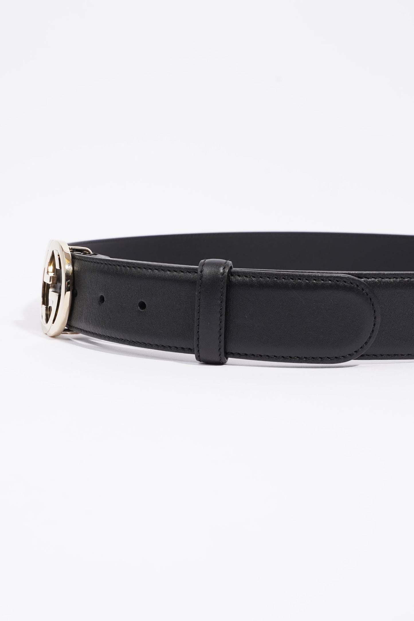 Gucci Womens Interlocking Belt Black Leather 100cm - 40"