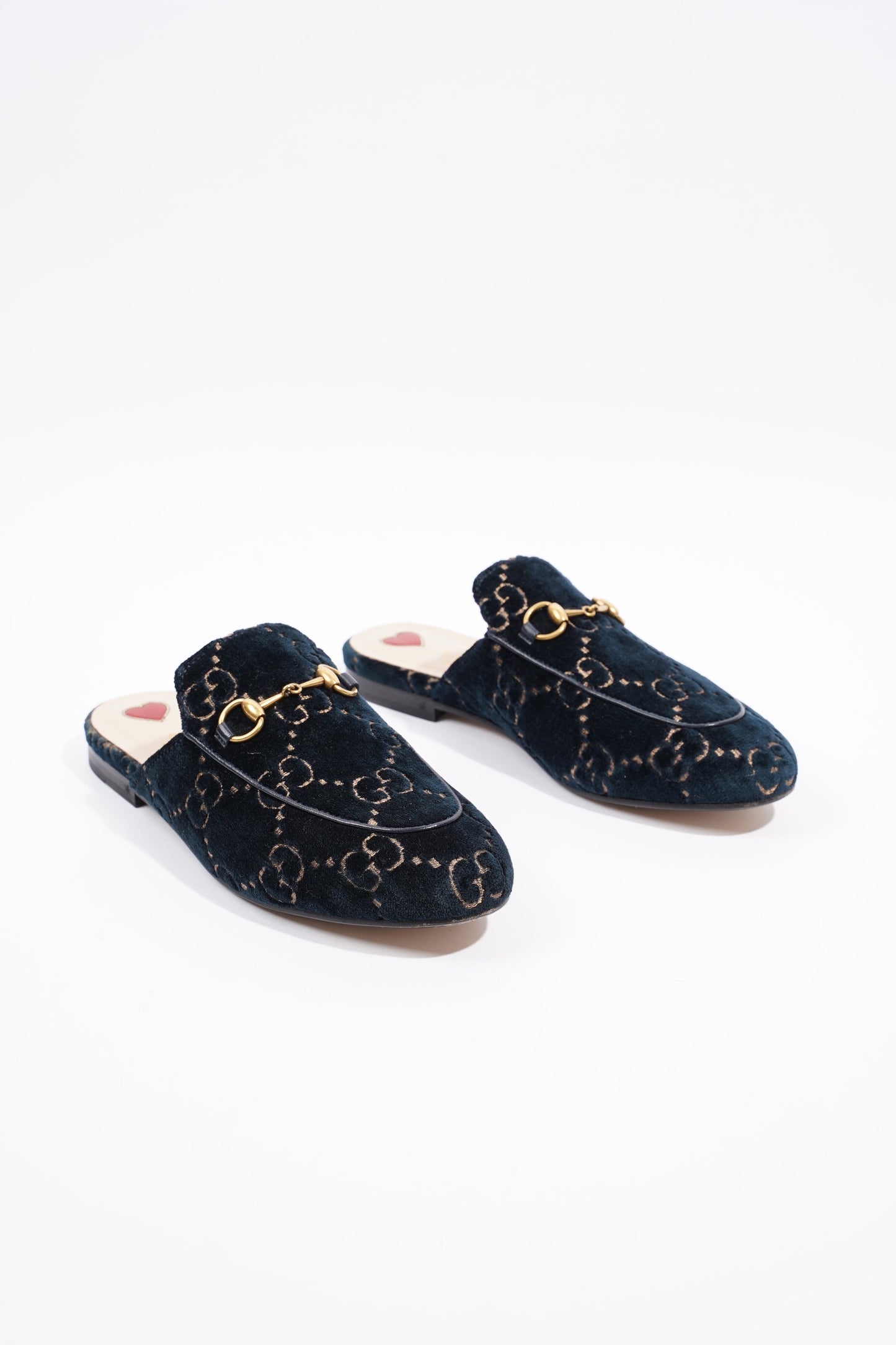 Gucci Womens Jumbo GG Princetown Slipper Navy EU 37.5 / UK 4.5