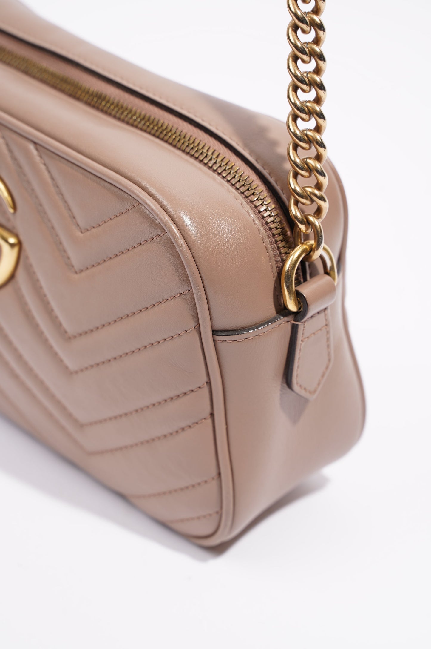 Gucci Womens Marmont Zip Nude / Gold Small