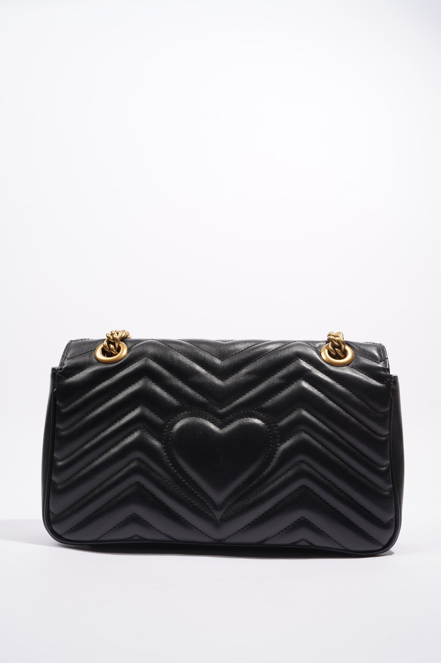 Gucci Womens Marmont Flap Black / Gold Small