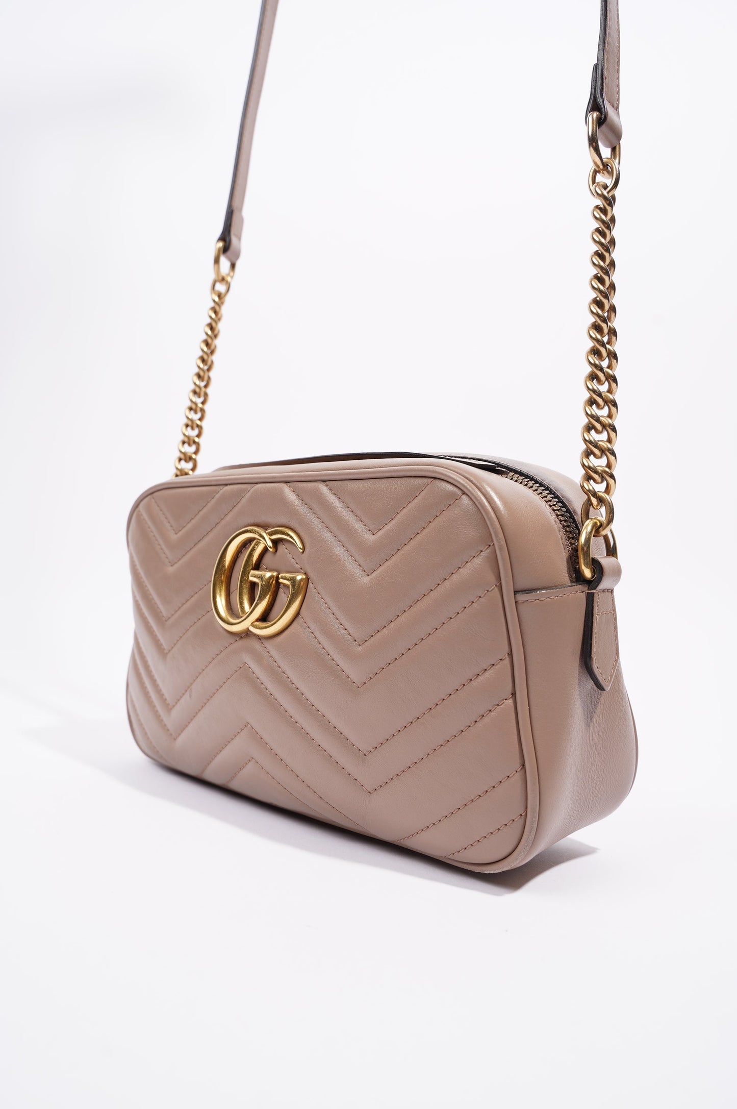Gucci Womens Marmont Zip Nude / Gold Small