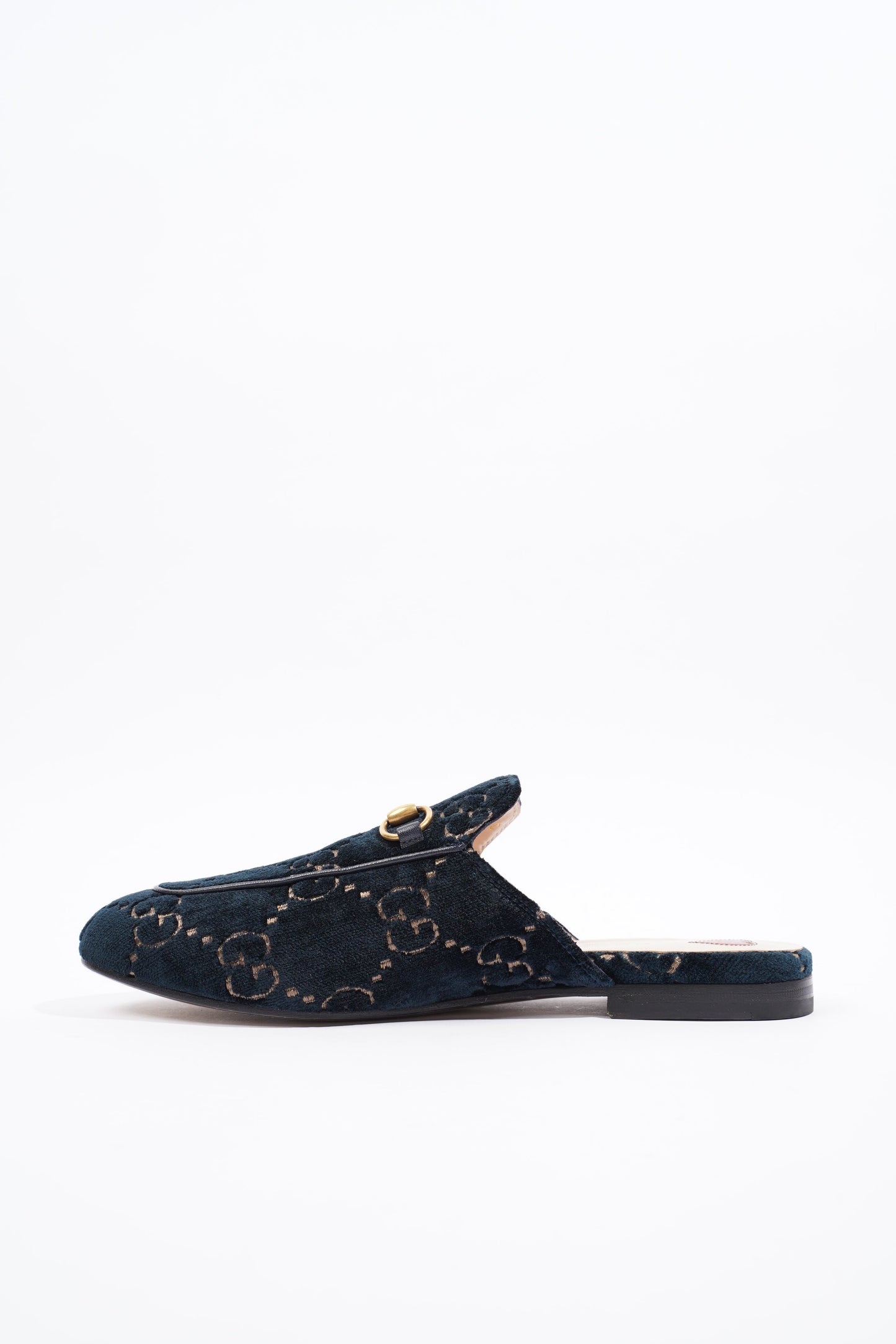 Gucci Womens Jumbo GG Princetown Slipper Navy EU 37.5 / UK 4.5