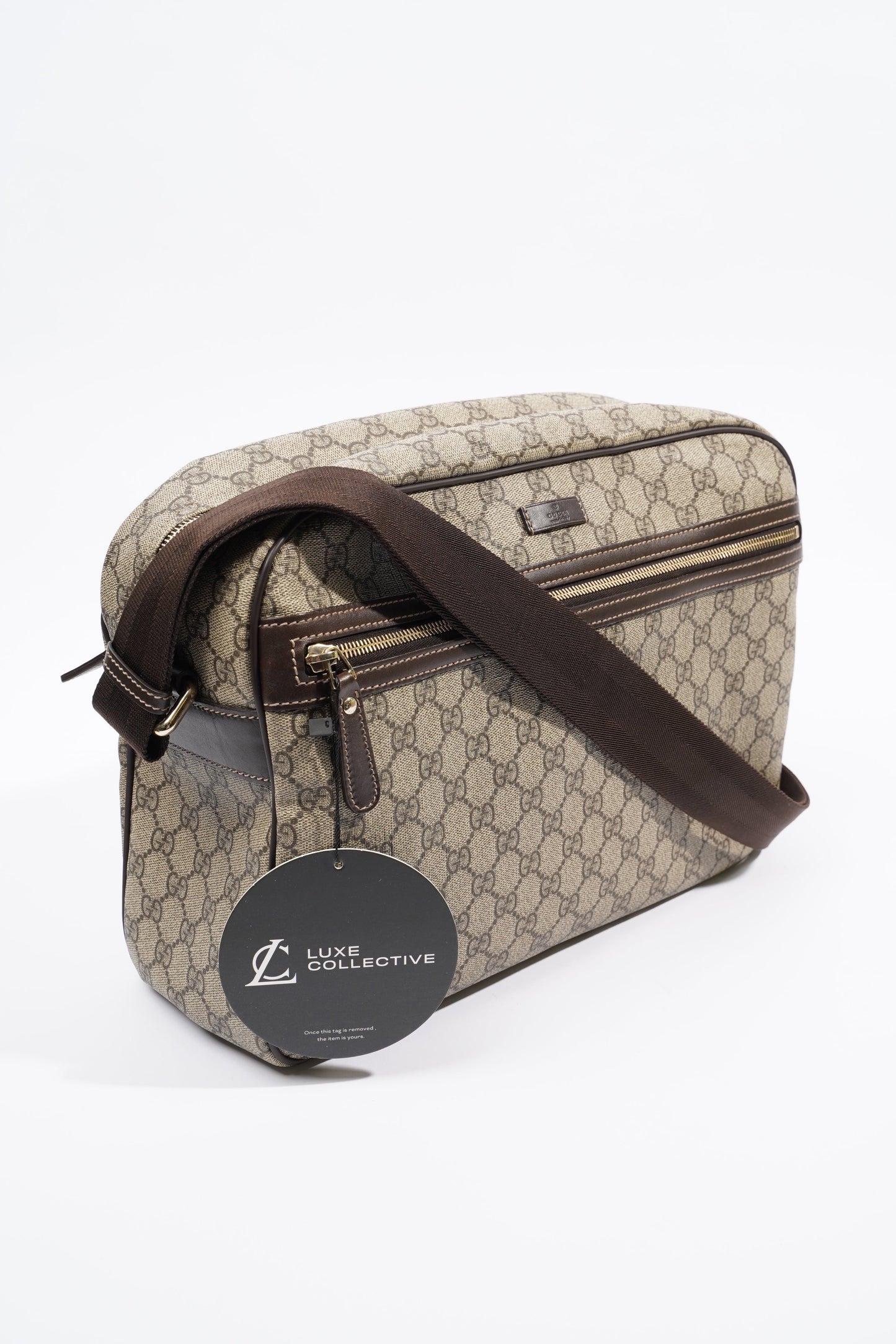 Gucci Womens Camera GG Bag Supreme Canvas Large
