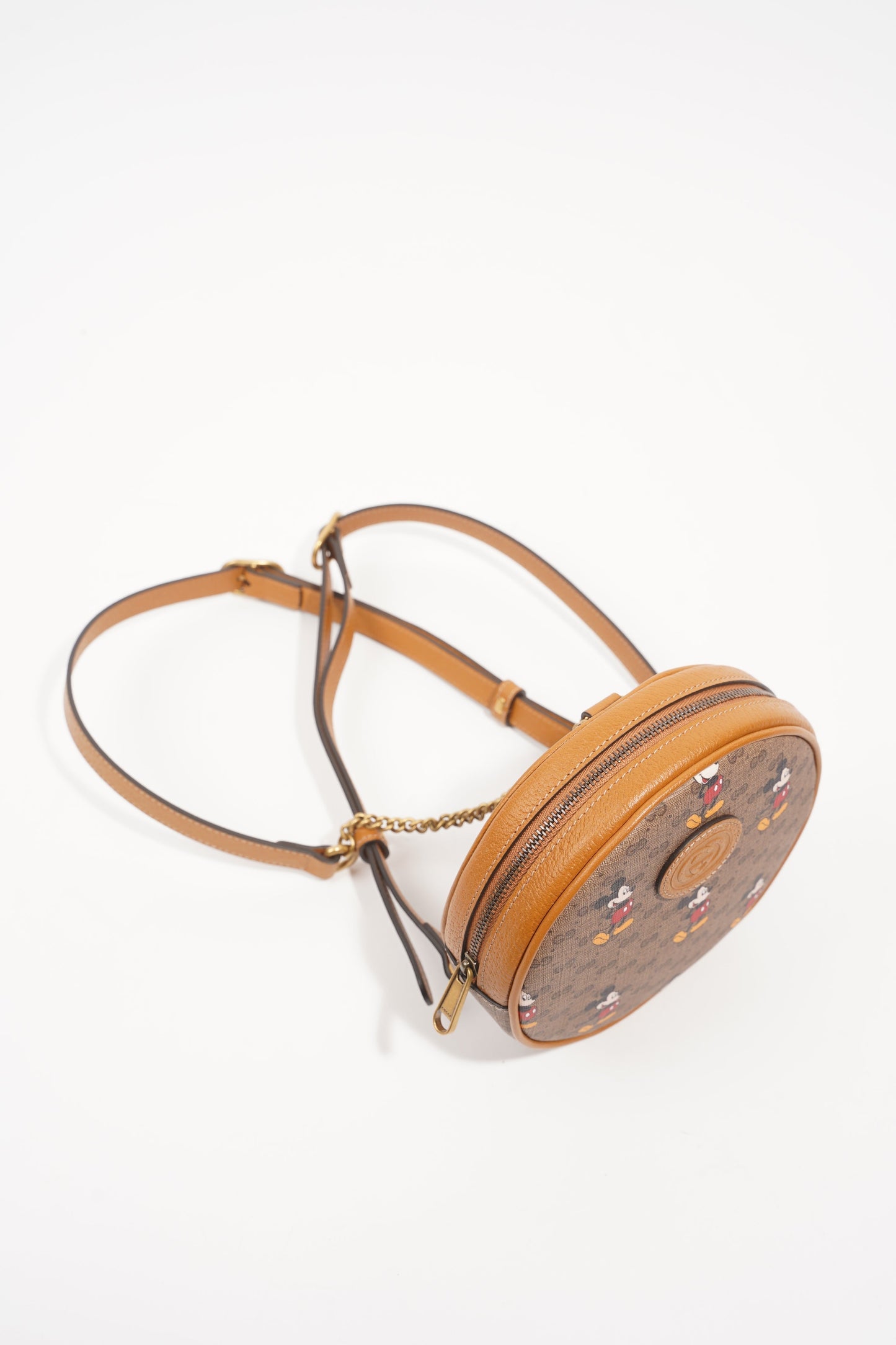 Gucci x Disney Womens Round Mini Backpack Supreme Brown