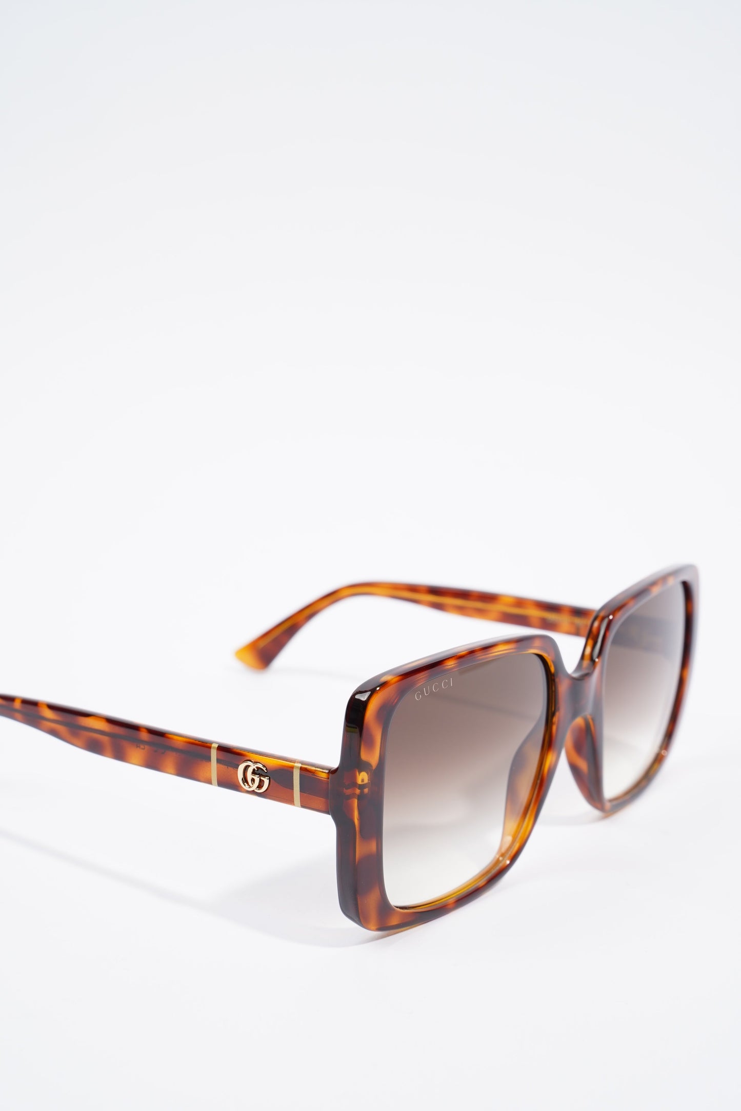Gucci Womens Square Sunglasses Brown Acetate 145