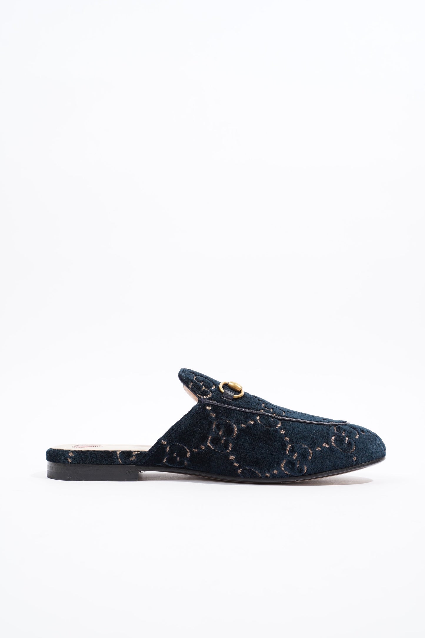 Gucci Womens Jumbo GG Princetown Slipper Navy EU 37.5 / UK 4.5