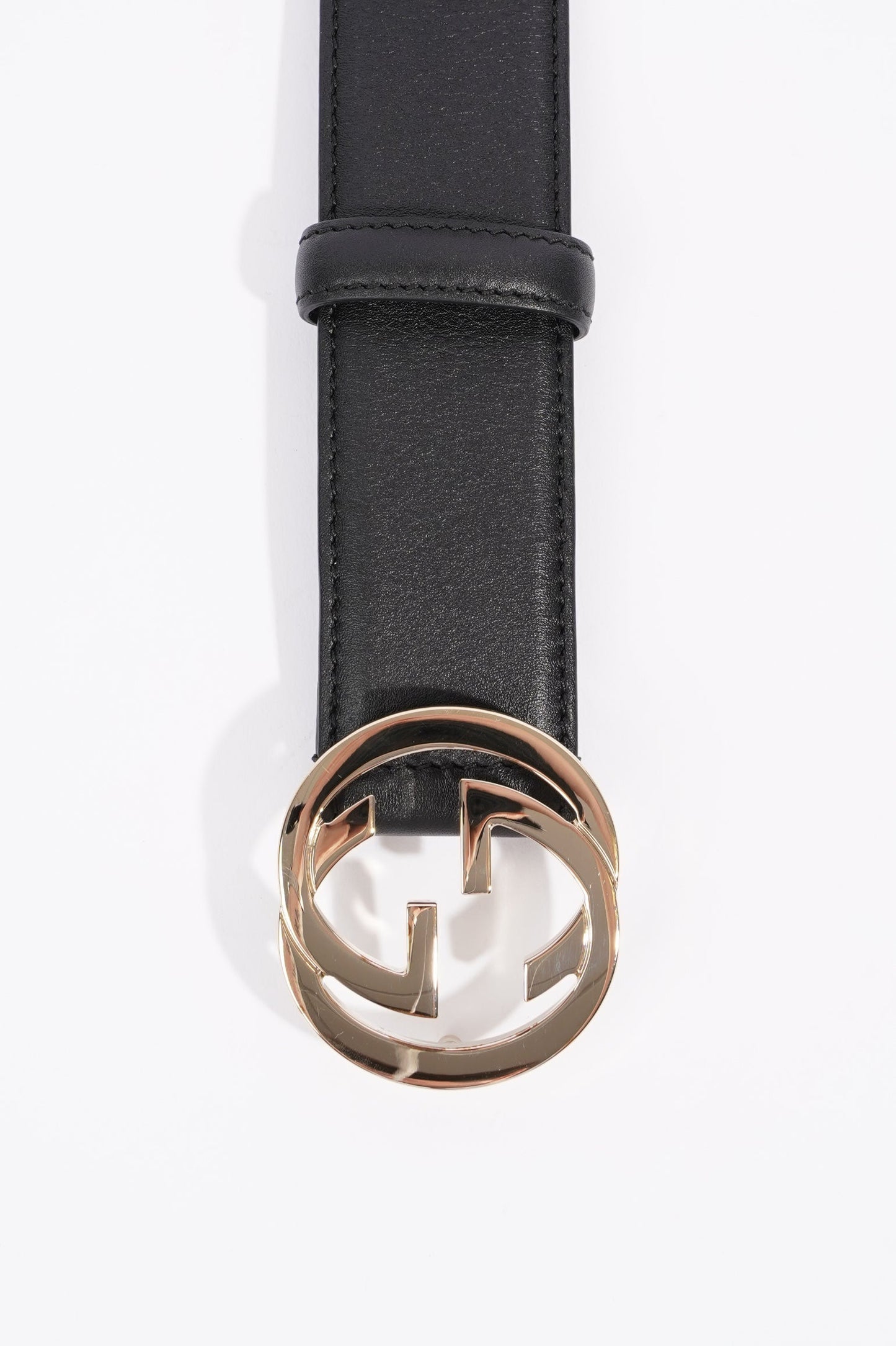 Gucci Womens Interlocking Belt Black Leather 100cm - 40"