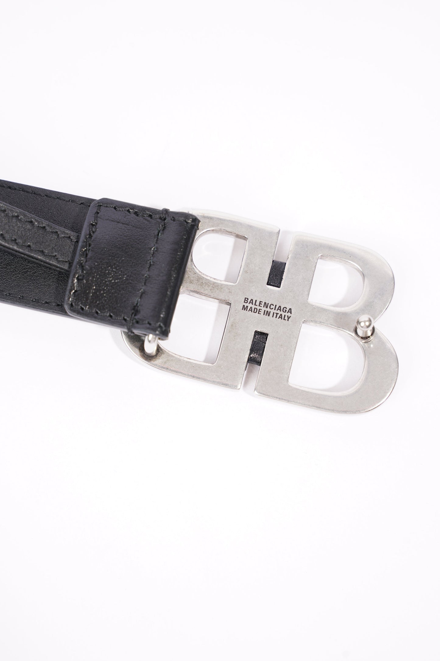 Gucci x Balenciaga  Hacker Project Womens BB Belt Black / Silver 90