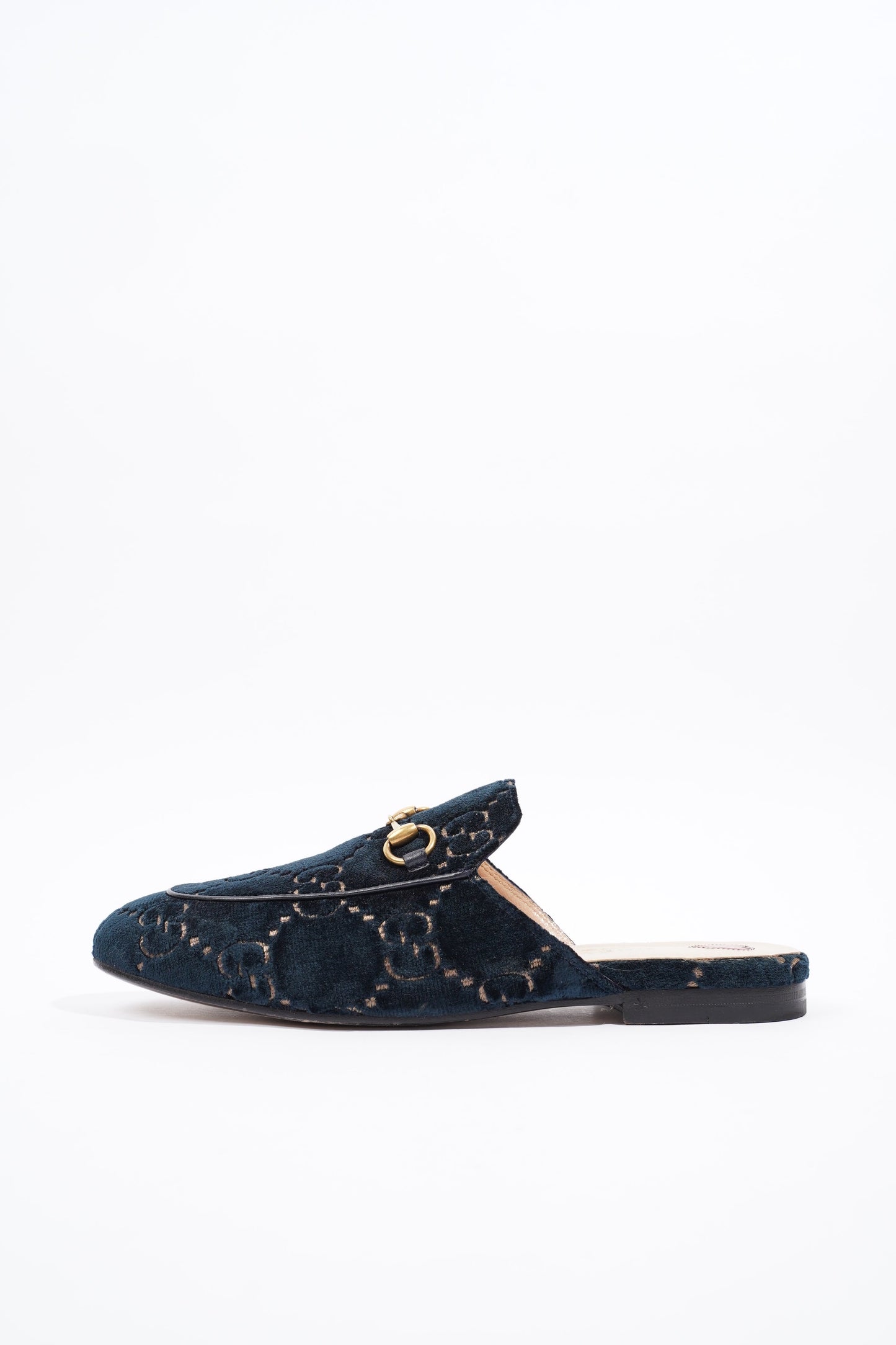 Gucci Womens Jumbo GG Princetown Slipper Navy EU 37.5 / UK 4.5