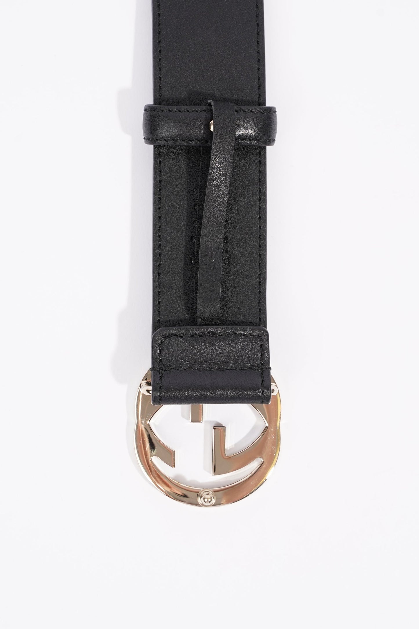 Gucci Womens Interlocking Belt Black Leather 100cm - 40"