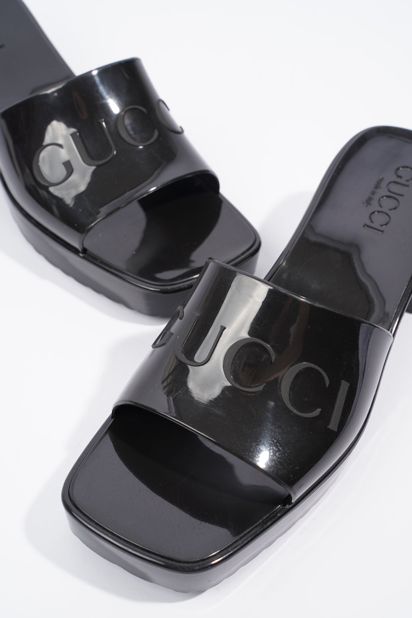 Gucci Rubber Slide Sandal Black EU 36 / UK 3