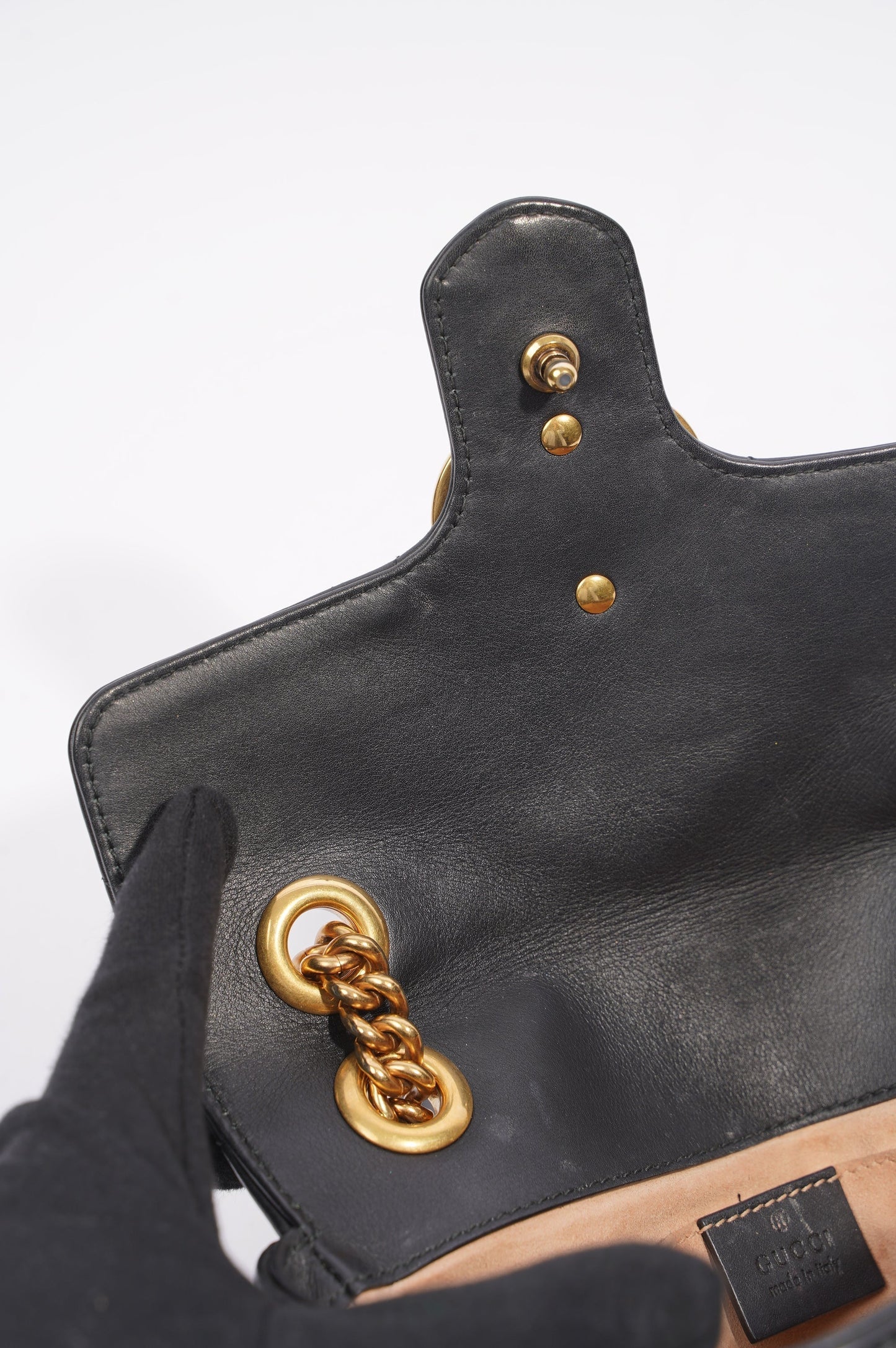 Gucci Womens GG Marmont Flap Bag Black Mini