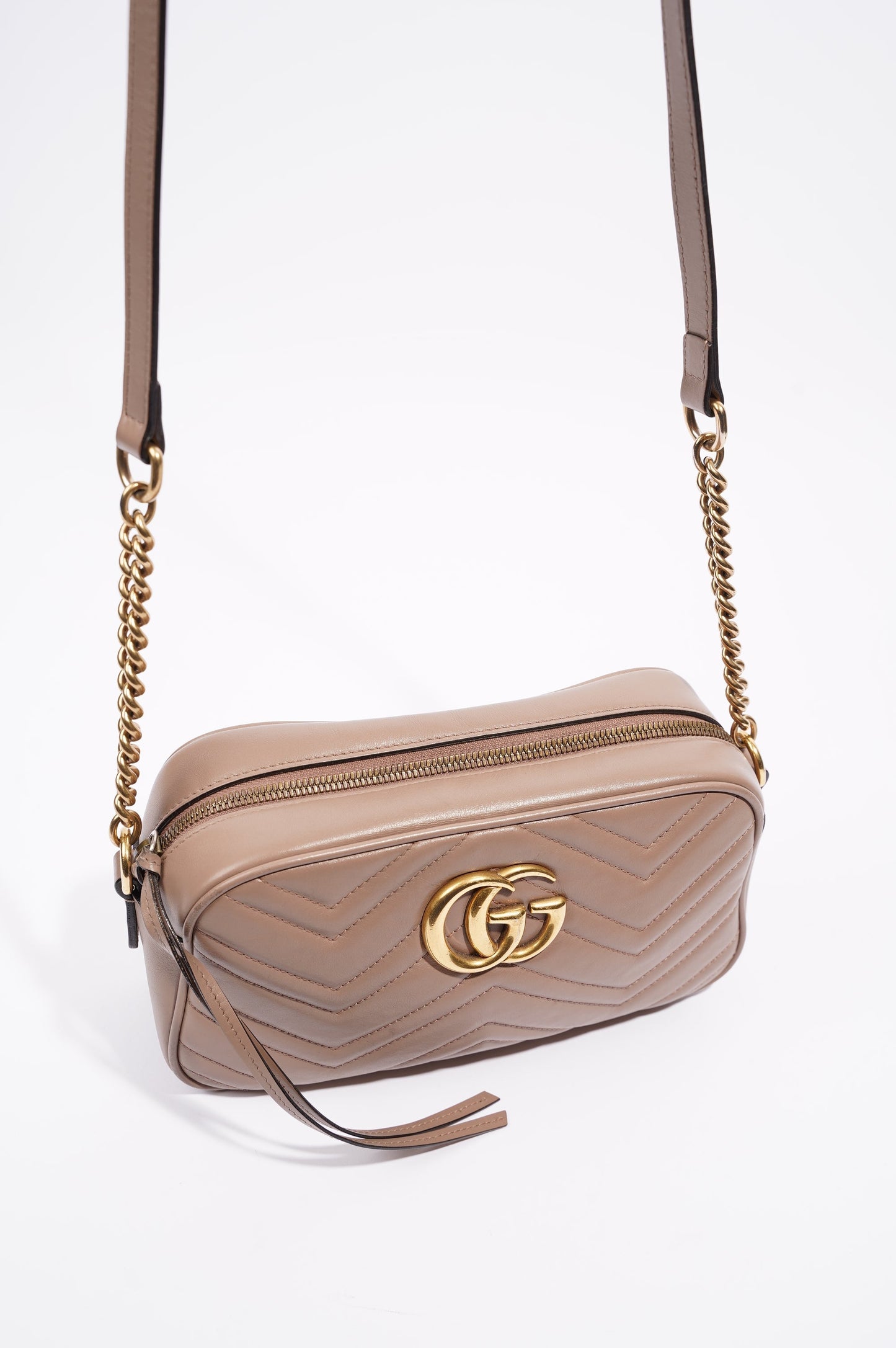 Gucci Womens Marmont Zip Nude / Gold Small