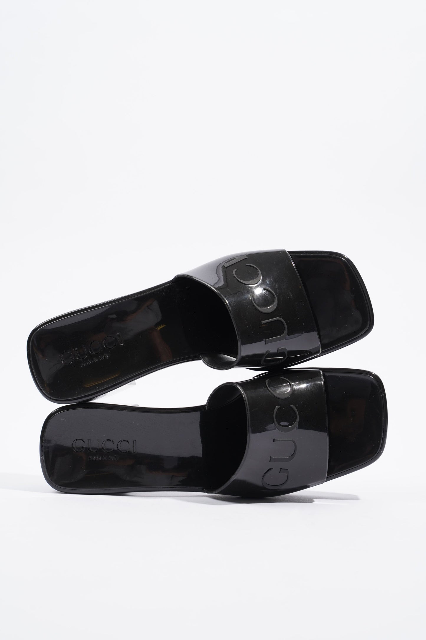 Gucci Rubber Slide Sandal Black EU 36 / UK 3