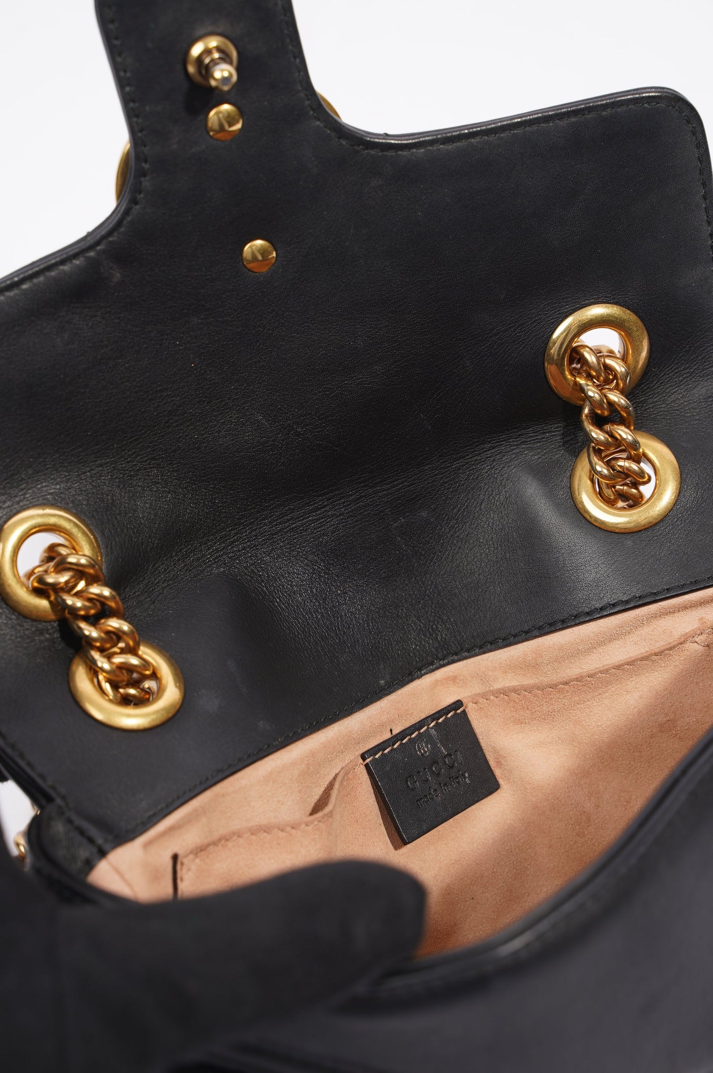 Gucci Womens GG Marmont Flap Bag Black Mini
