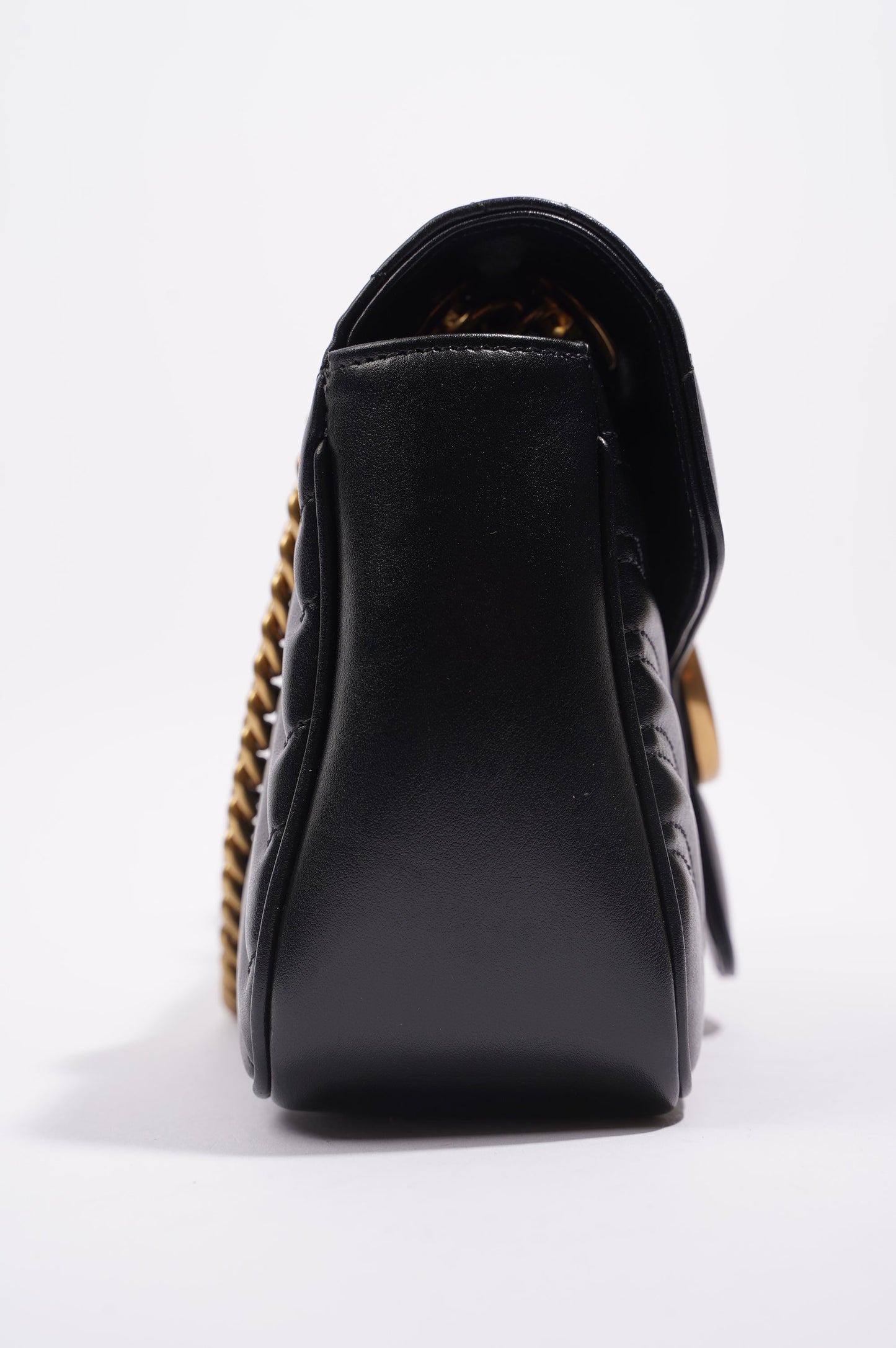 Gucci Womens Marmont Flap Black / Gold Small