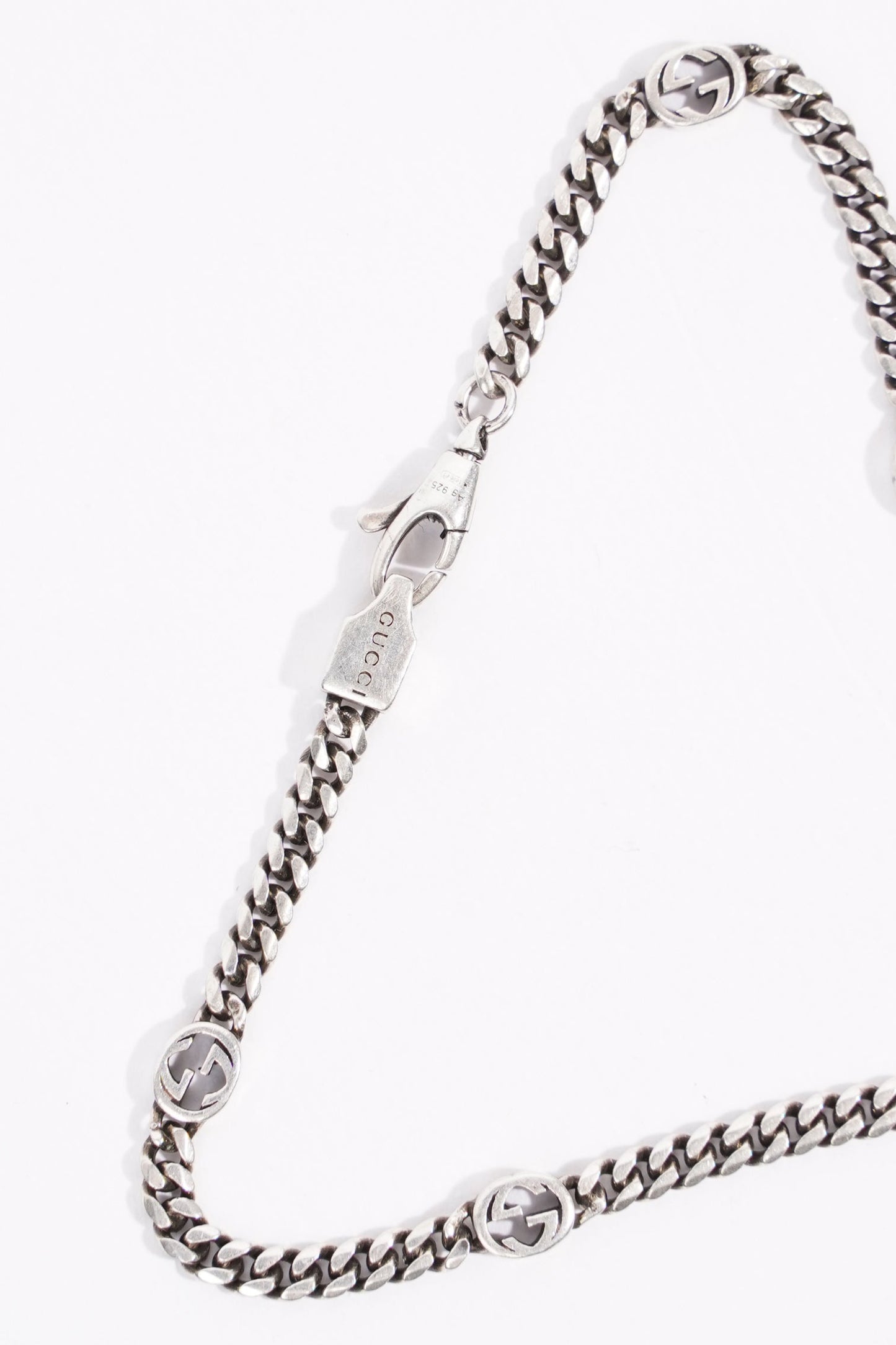 Gucci Mens Interlocking G Bracelet Sterling Sterling