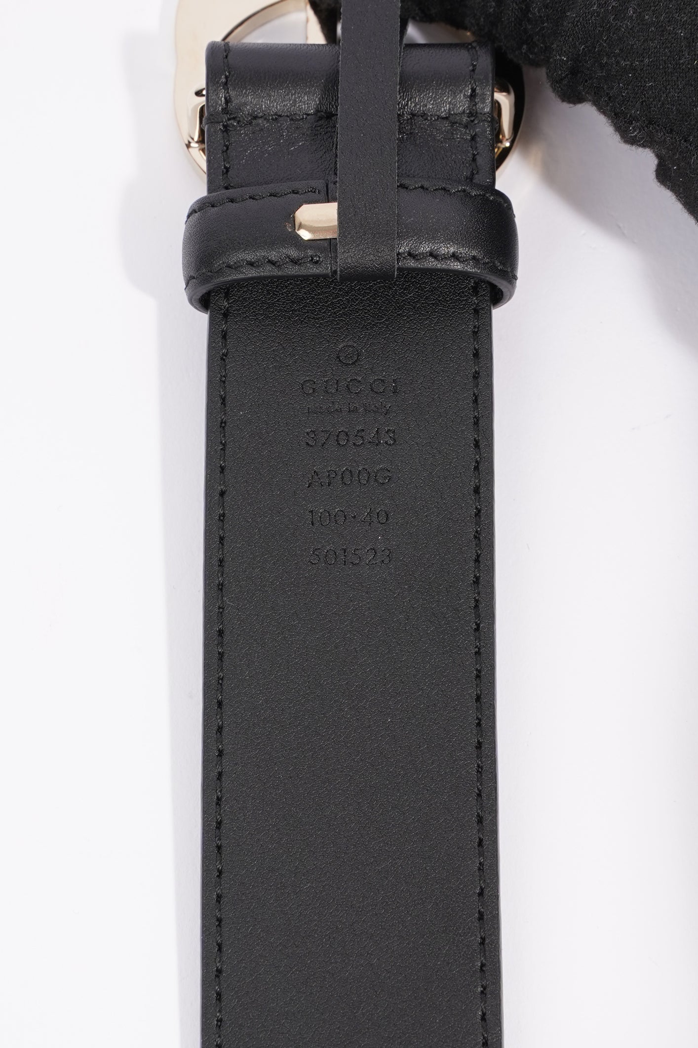 Gucci Womens Interlocking Belt Black Leather 100cm - 40"