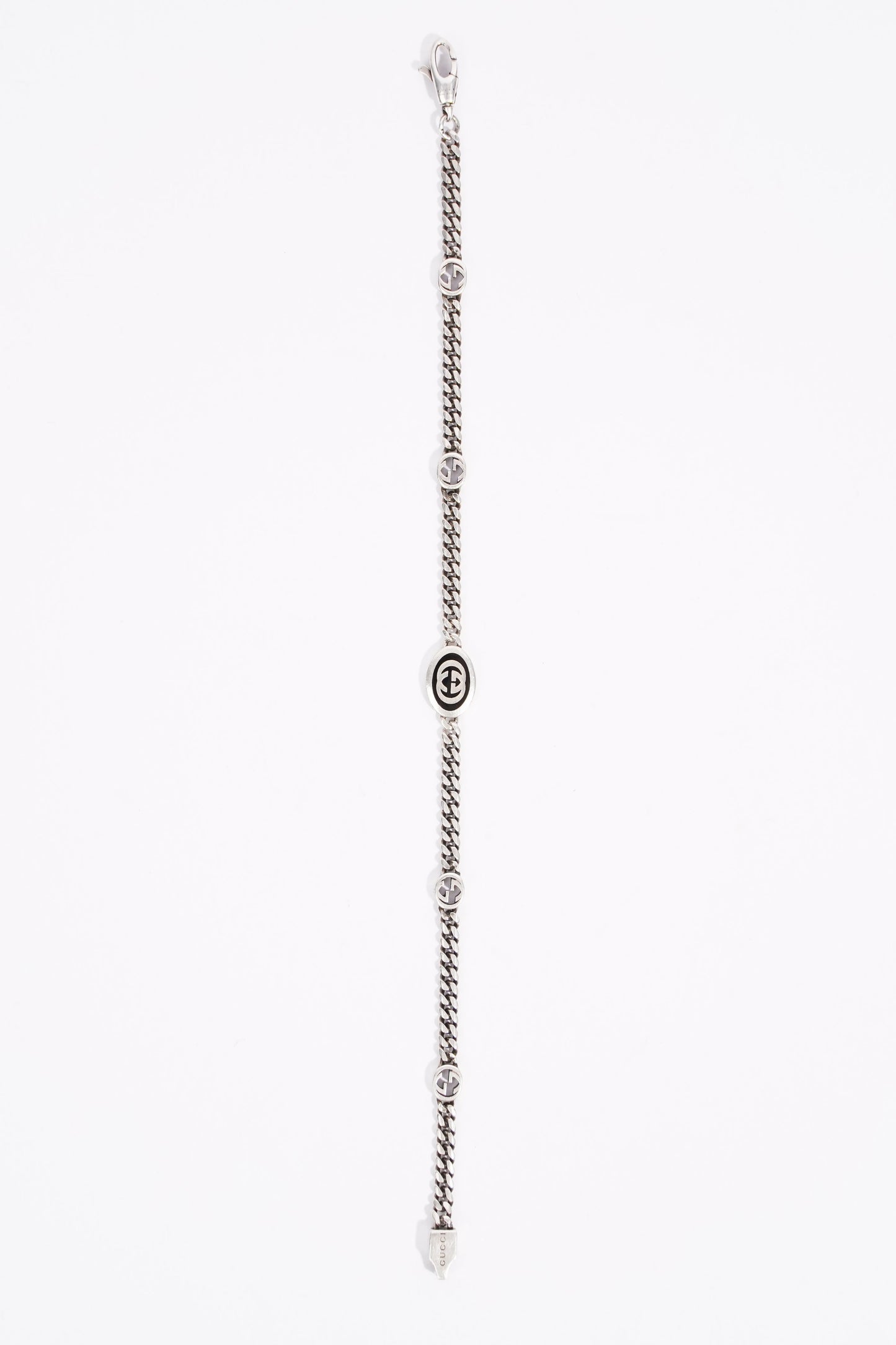 Gucci Mens Interlocking G Bracelet Sterling Sterling