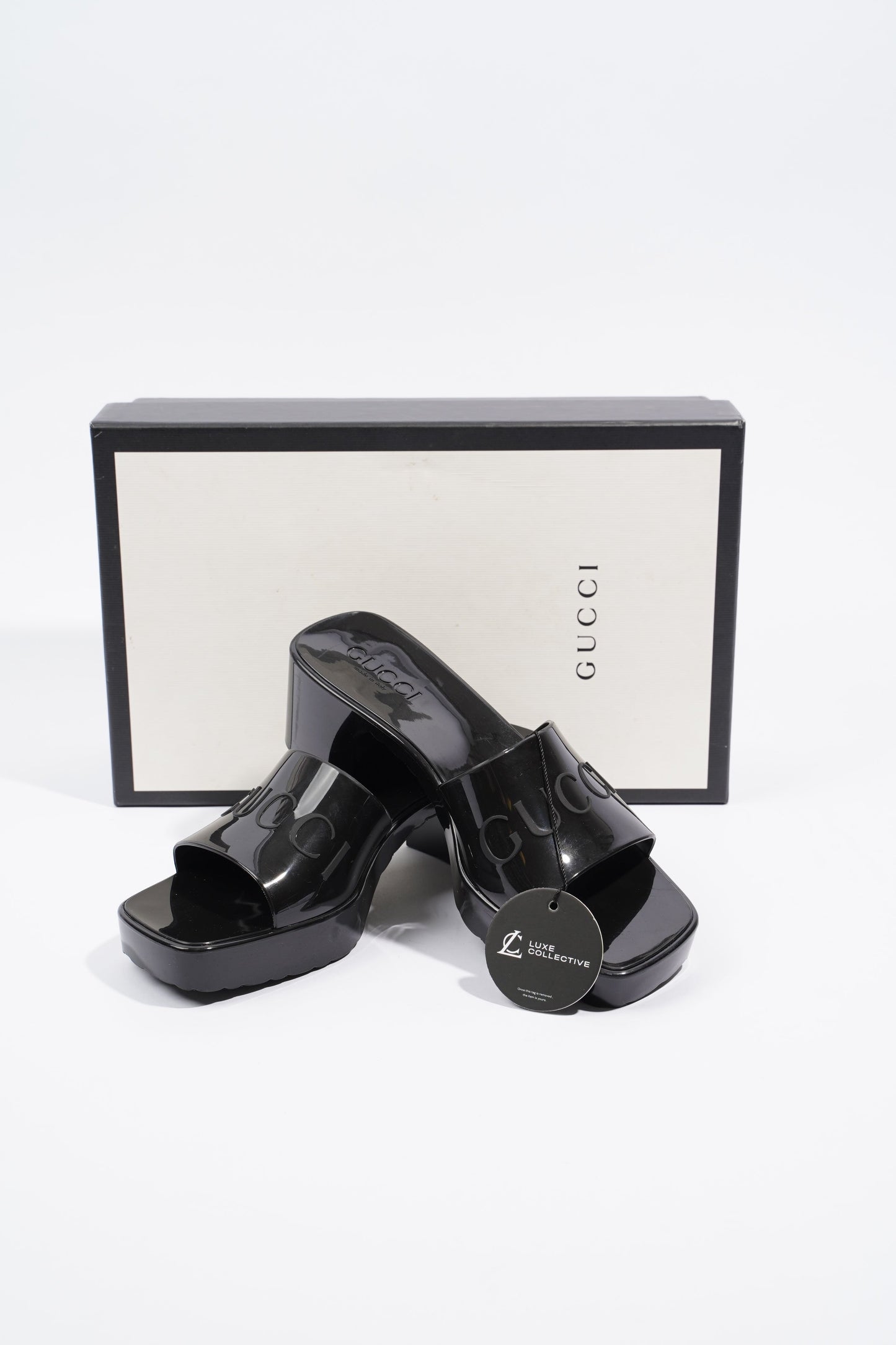 Gucci Rubber Slide Sandal Black EU 36 / UK 3