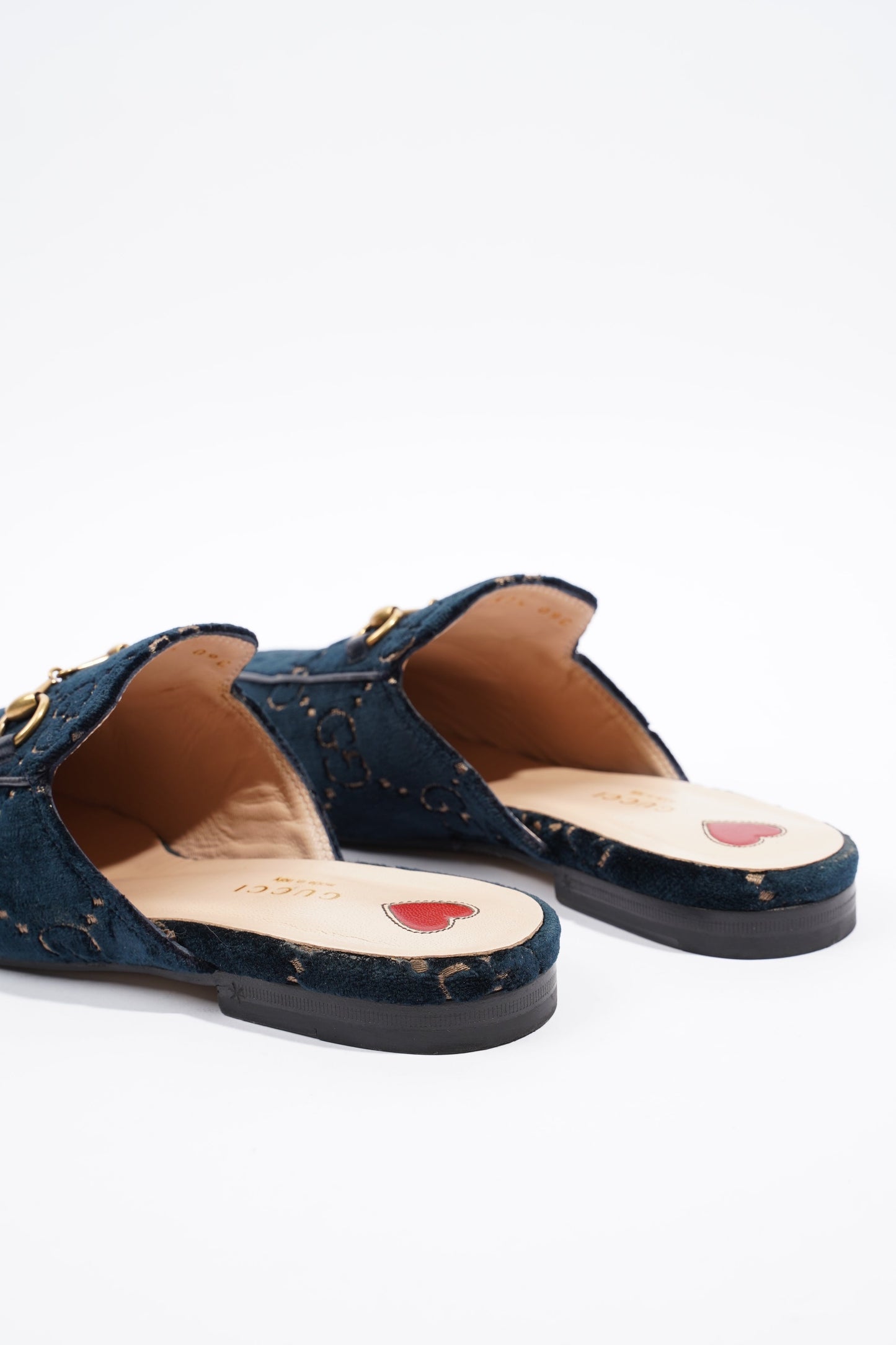 Gucci Womens Jumbo GG Princetown Slipper Navy EU 37.5 / UK 4.5