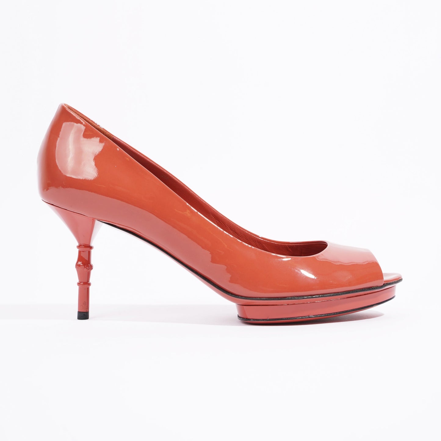 Gucci Womens Bamboo Pump Dark Coral EU 38 / UK 5