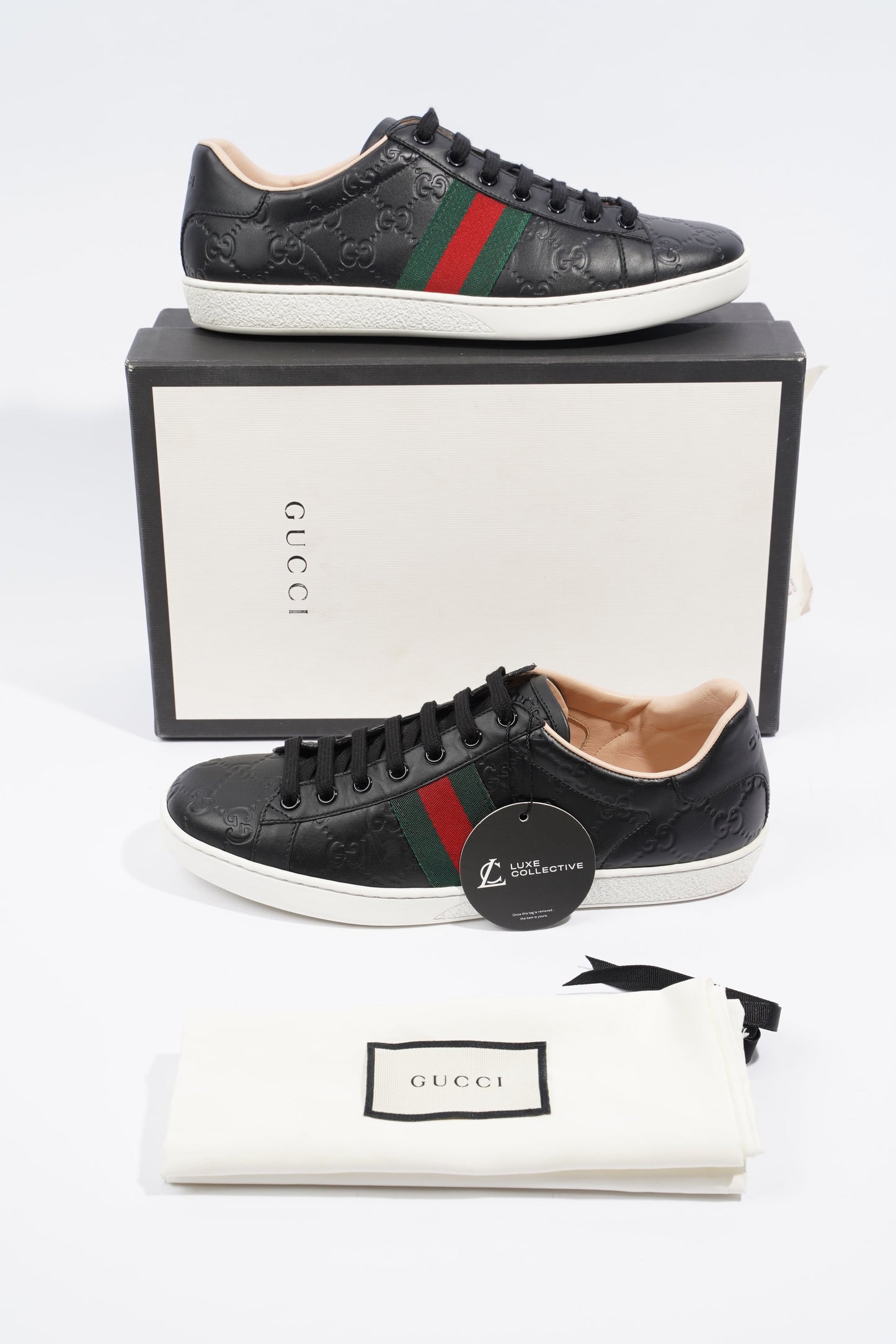 Gucci Ace Black Guccissima EU 39 / UK 6