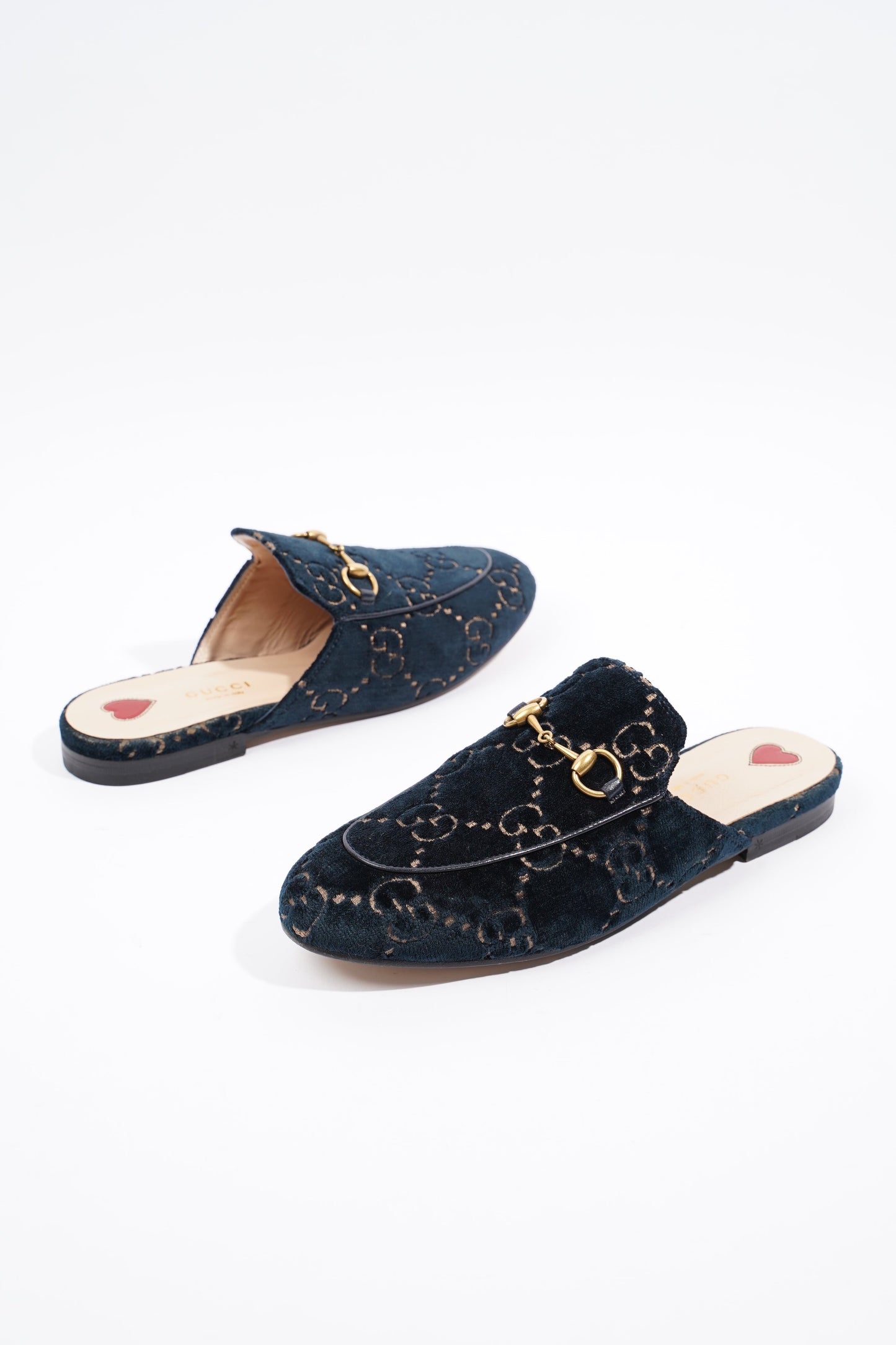 Gucci Womens Jumbo GG Princetown Slipper Navy EU 37.5 / UK 4.5