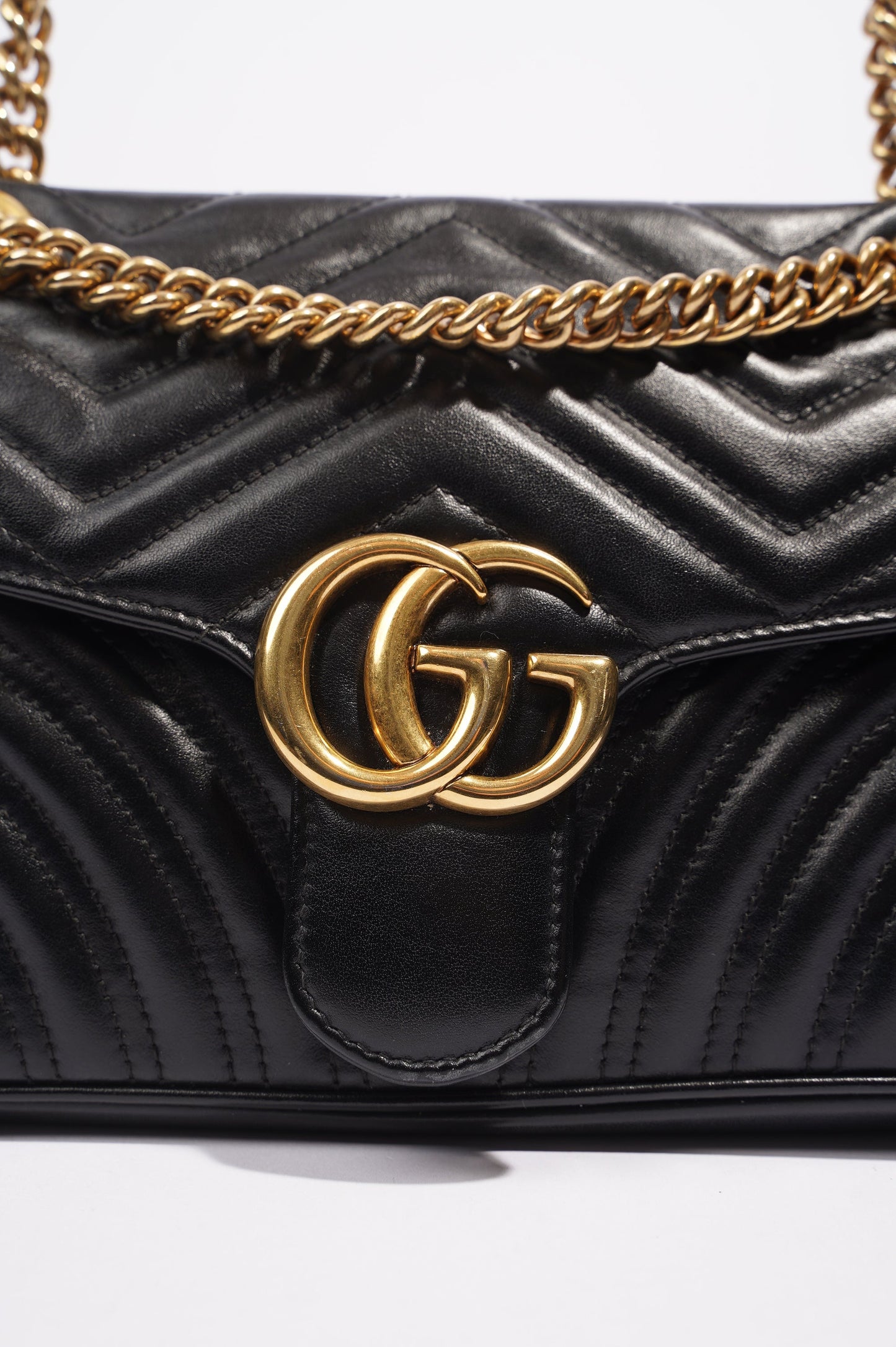 Gucci Marmont GG Flap Bag Black Leather Small