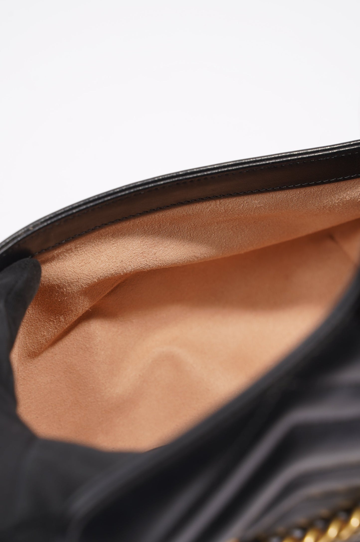 Gucci Womens Marmont Flap Black / Gold Small