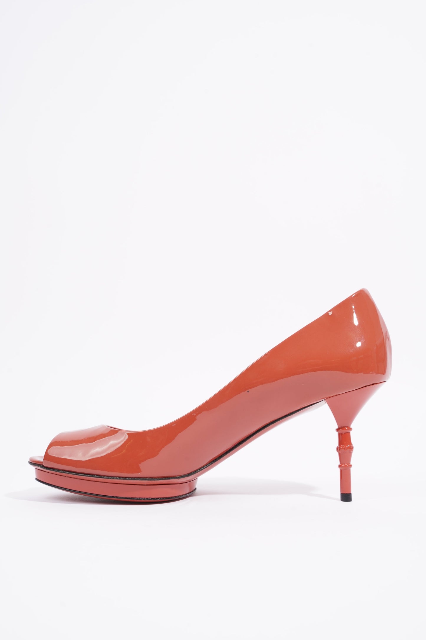 Gucci Womens Bamboo Pump Dark Coral EU 38 / UK 5