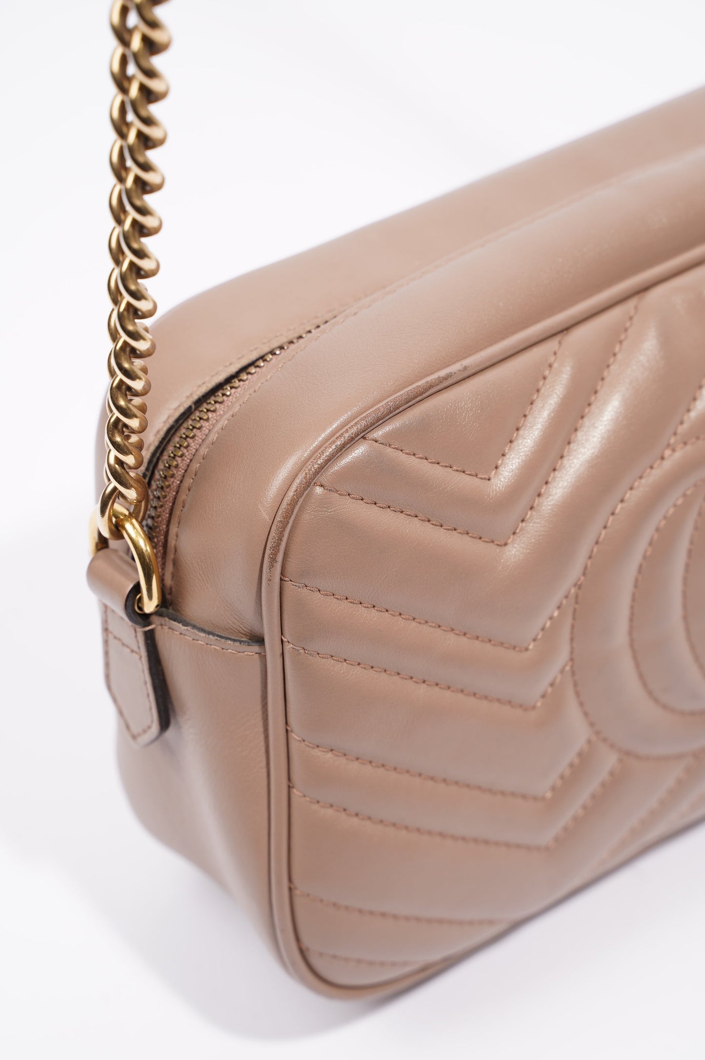 Gucci Womens Marmont Zip Nude / Gold Small