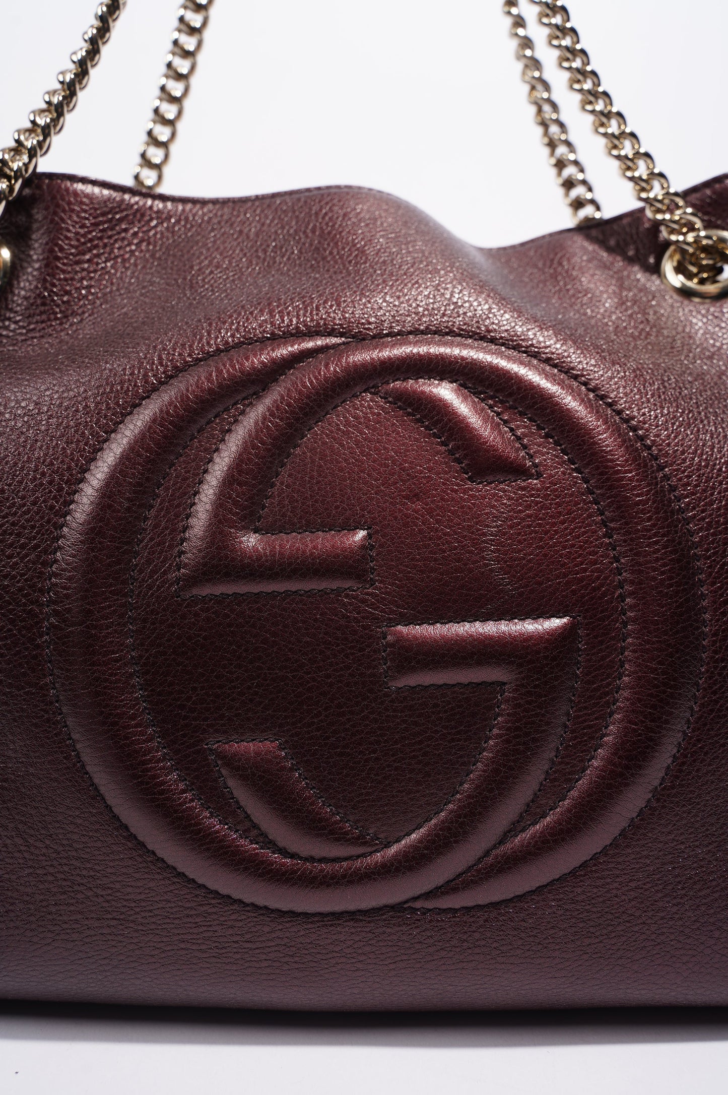 Gucci Womens Soho Chain Bag Purple Leather