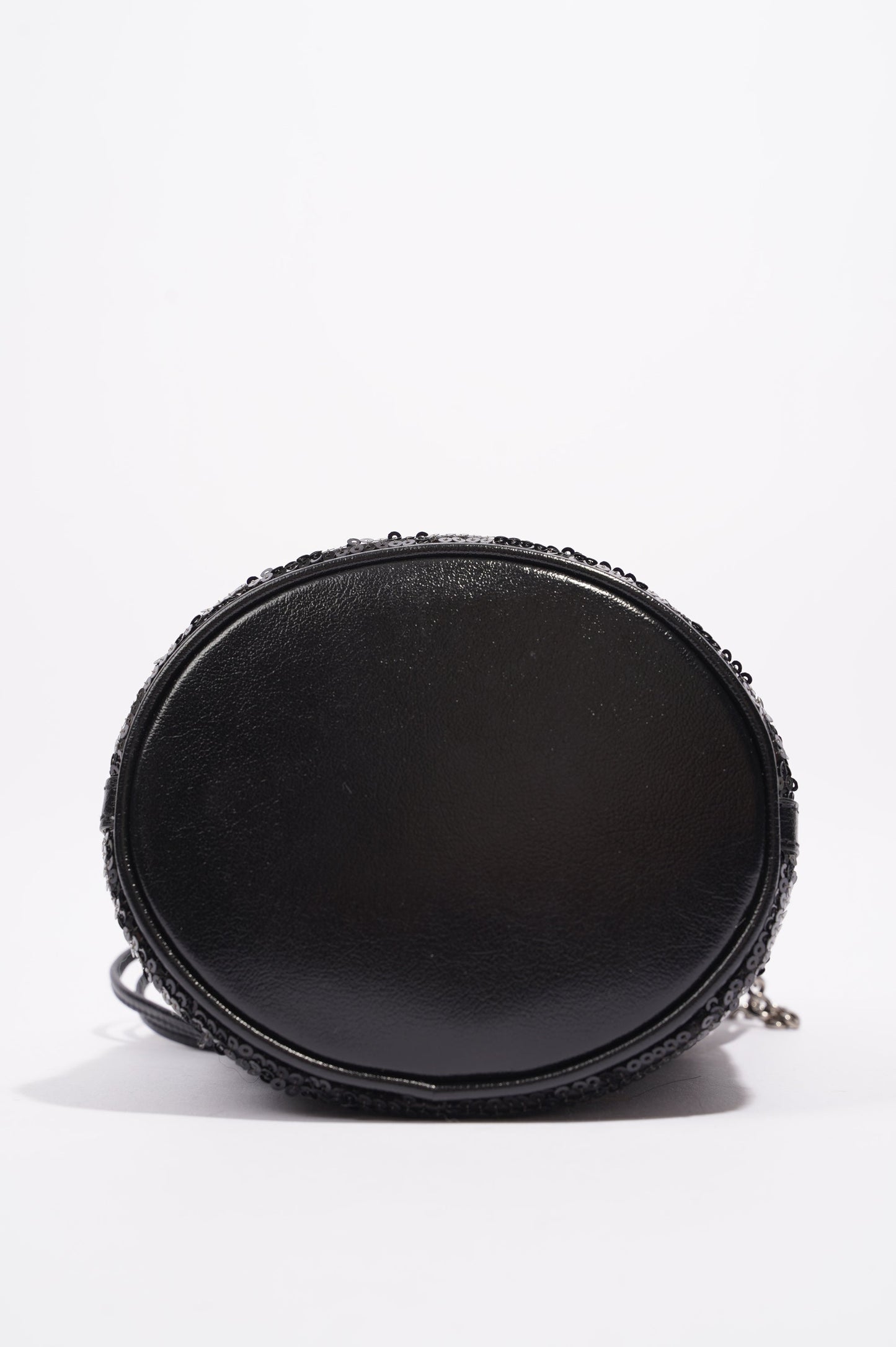 Gucci Womens GG Marmont Bucket Bag Black Leather / Sequin Mini