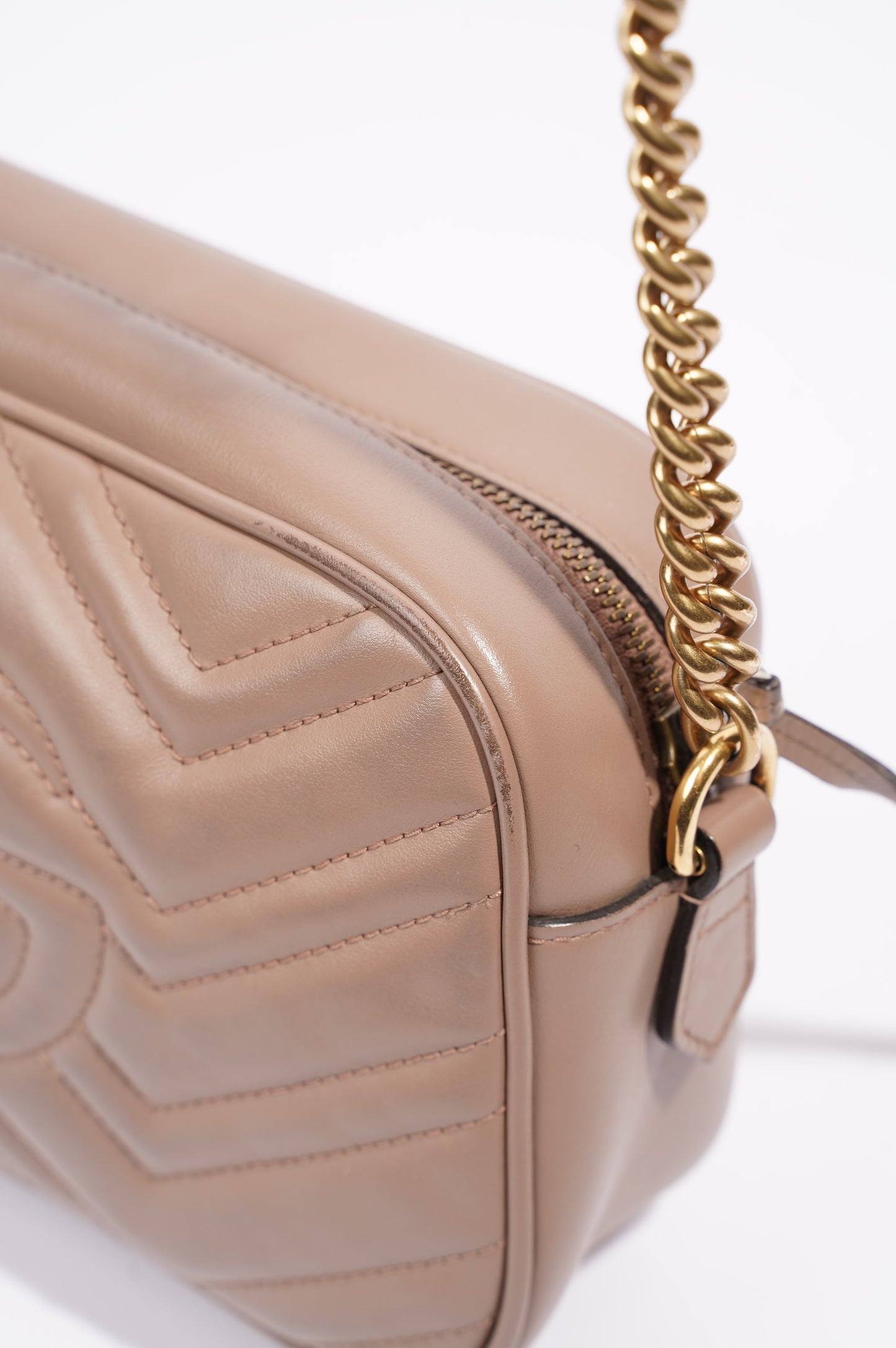Gucci Womens Marmont Zip Nude / Gold Small