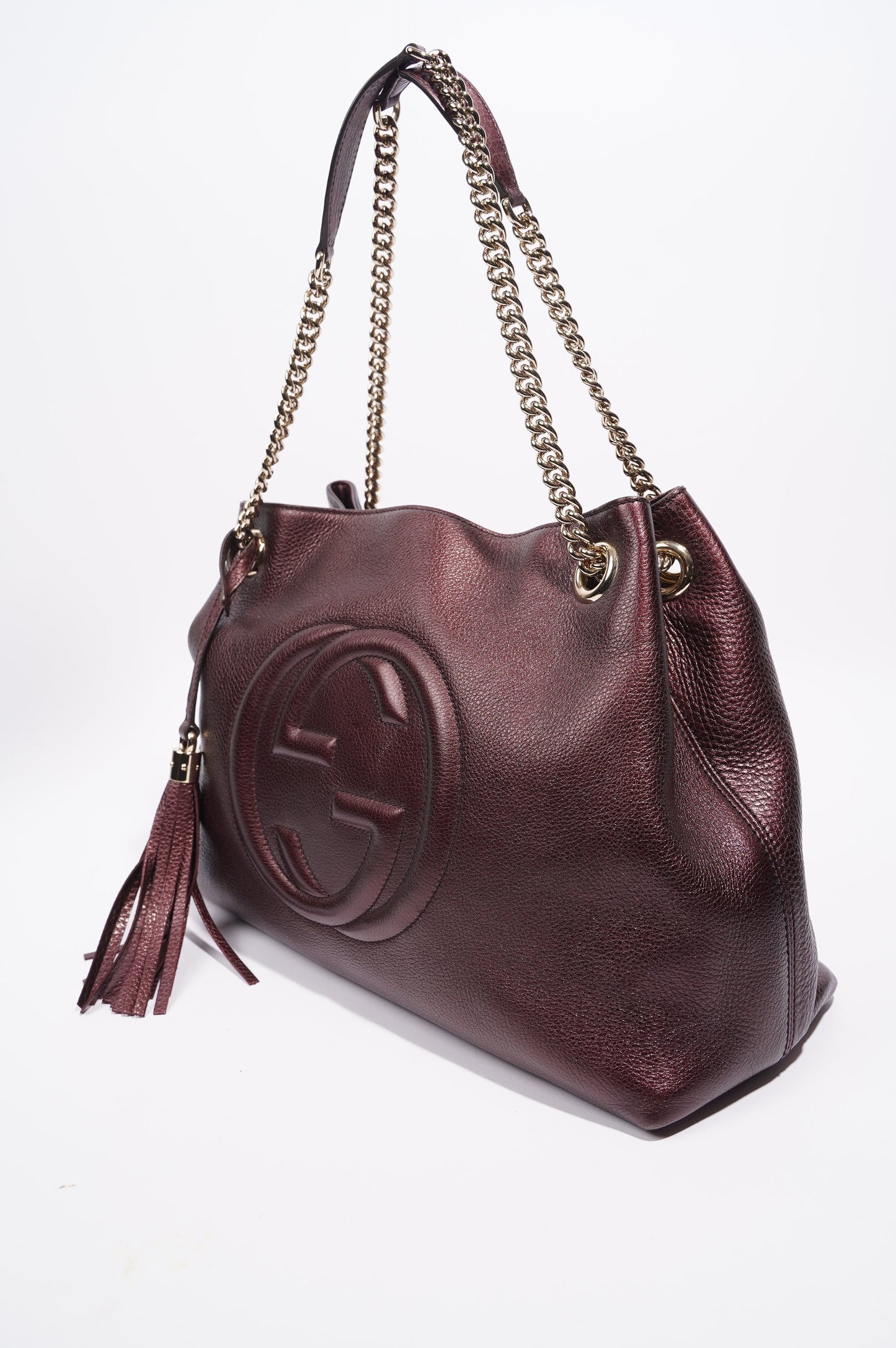 Gucci Womens Soho Chain Bag Purple Leather