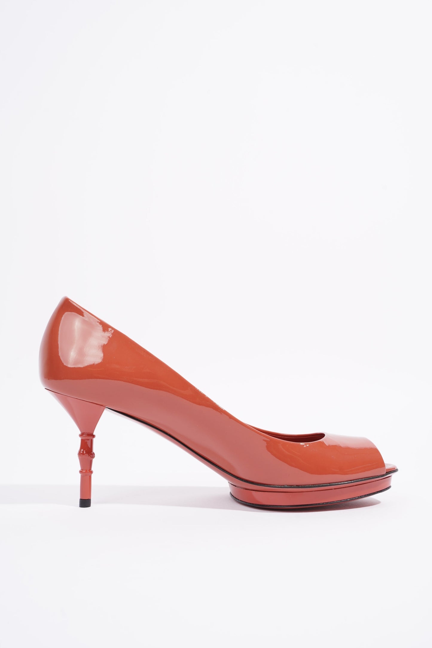 Gucci Womens Bamboo Pump Dark Coral EU 38 / UK 5