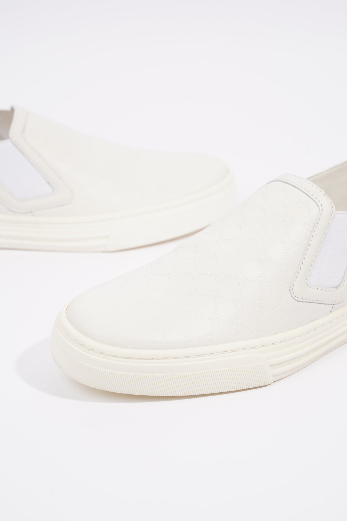 Gucci Womens Slip On Sneaker White Guccissima EU 37 / UK 4