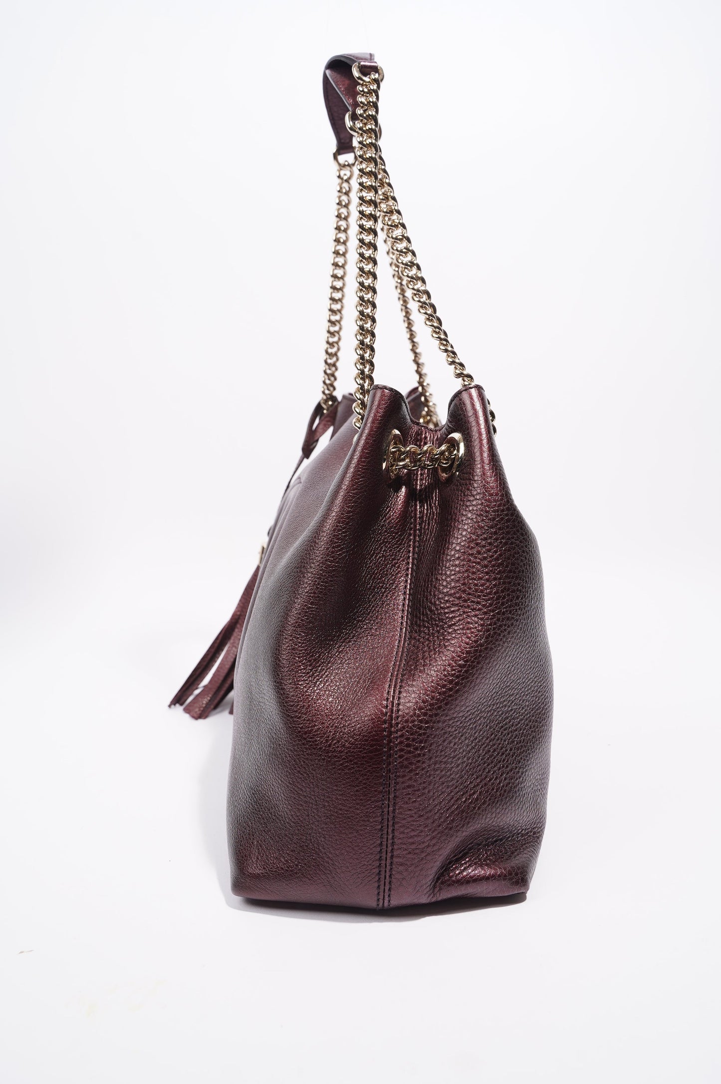 Gucci Womens Soho Chain Bag Purple Leather