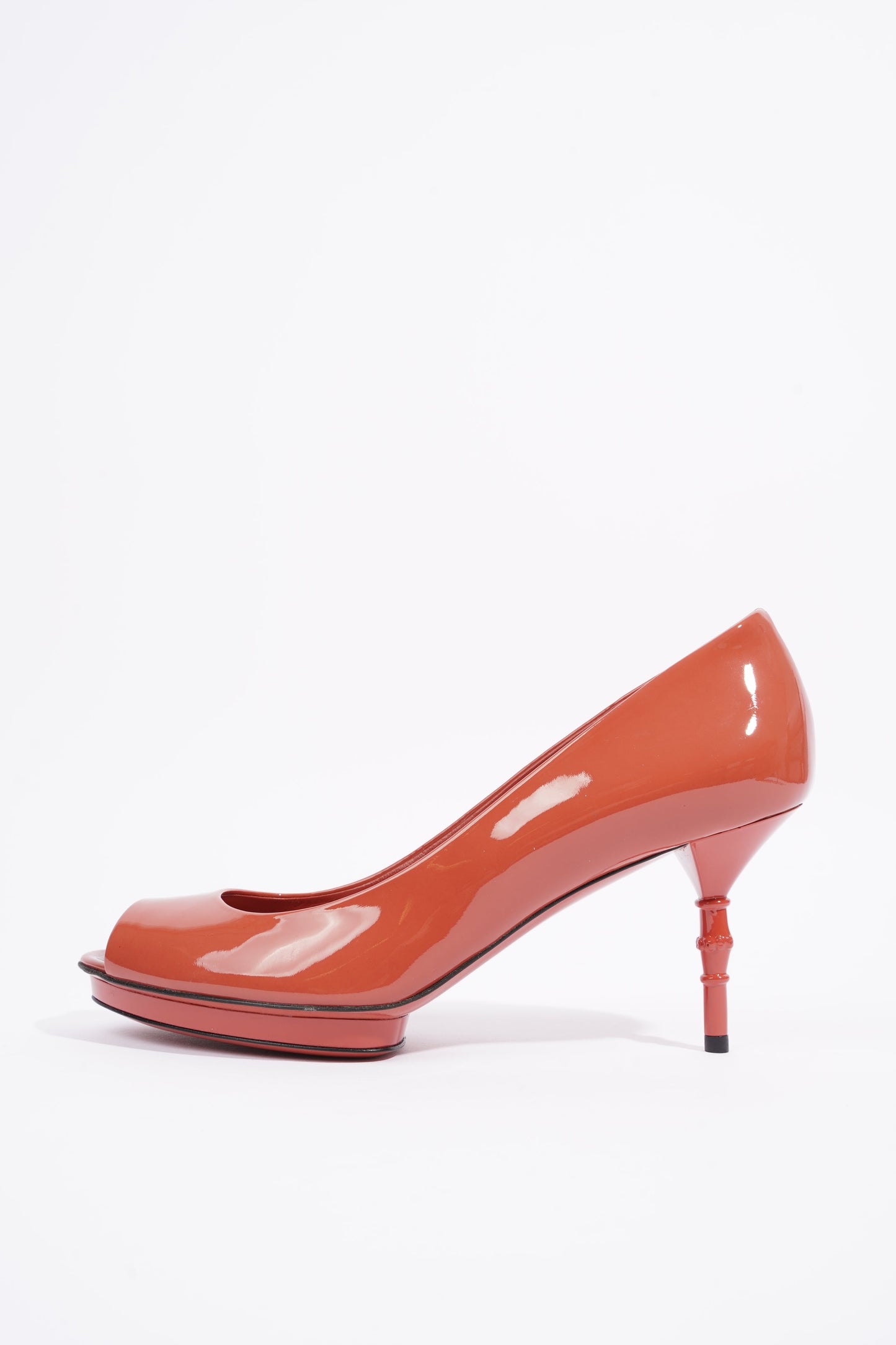 Gucci Womens Bamboo Pump Dark Coral EU 38 / UK 5