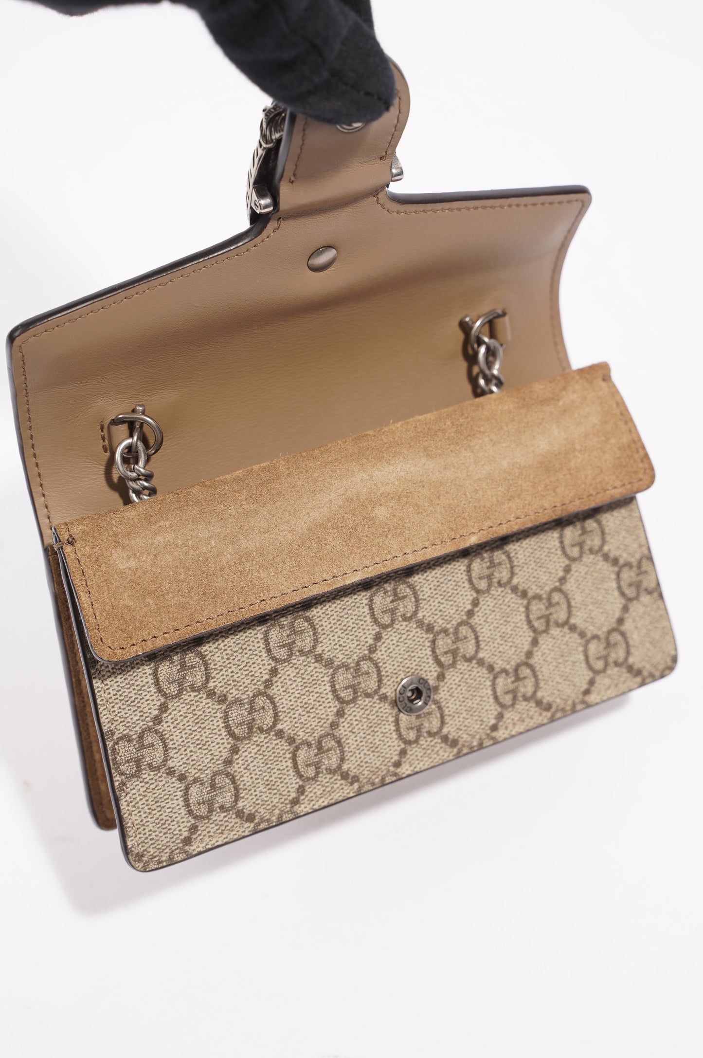 Gucci Womens Dionysus Bag Brown Canvas Super Mini
