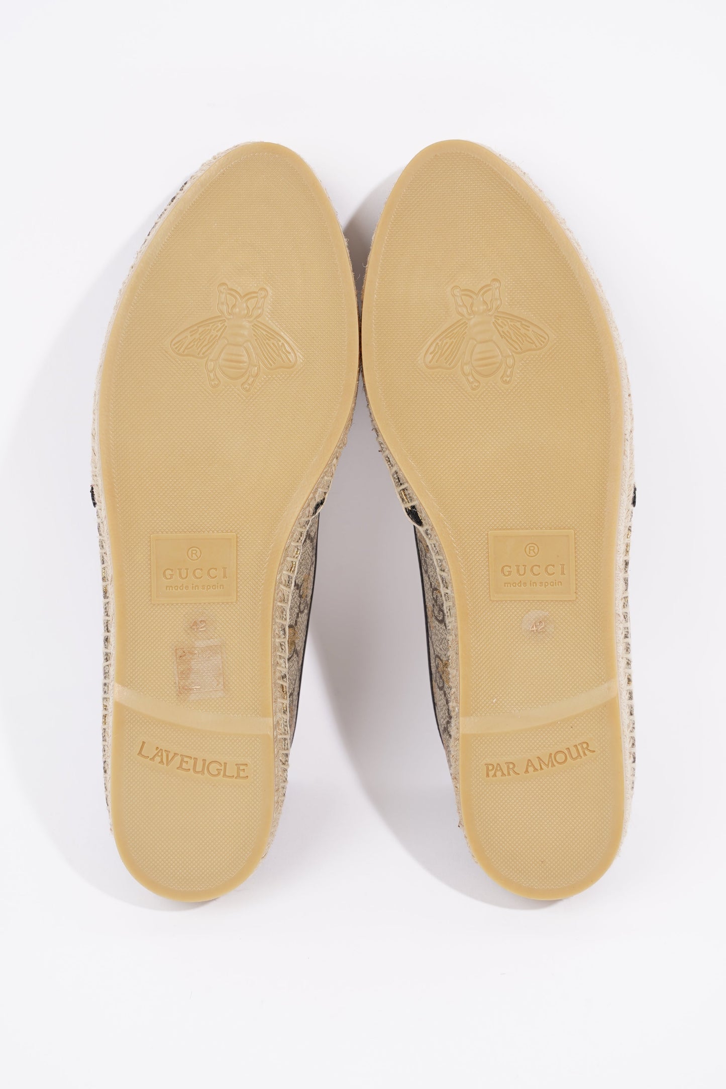 Gucci Mens Espadrilles Beige Bees EU 42 / UK 8